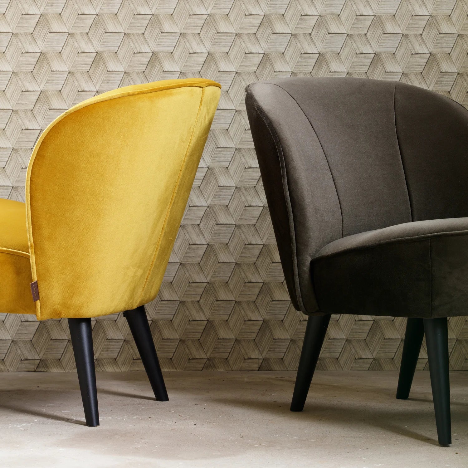 Velvet fauteuil SARA bordeaux