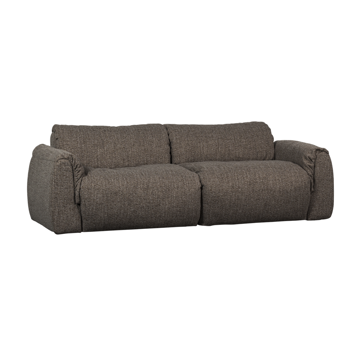 Sofa 2-osobowa BAGGY tkanina pleciona ciepły szary melanż – Woood