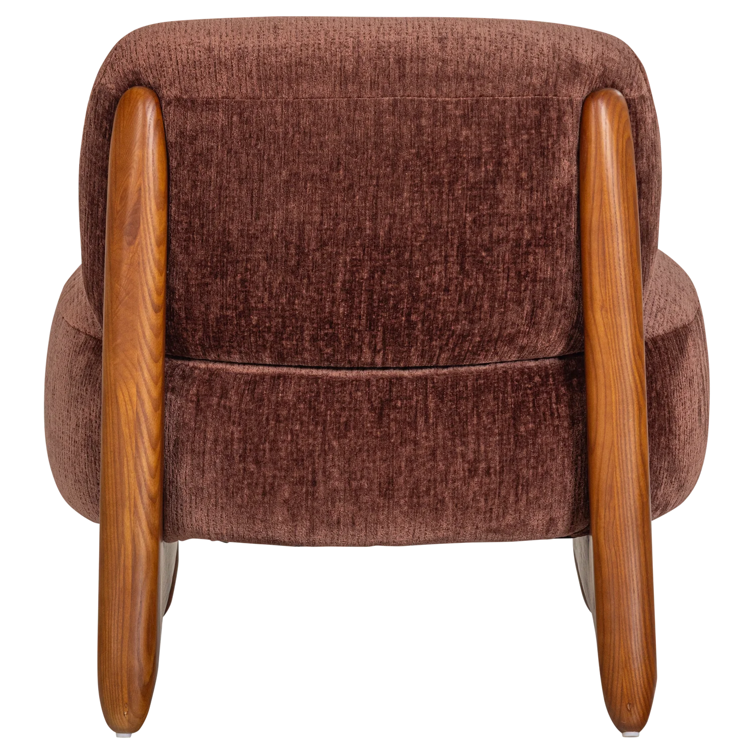 Fauteuil RUNI bordeaux met houten basis