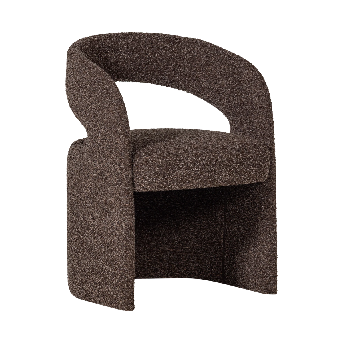 Stoel LANOR donkerbruin boucle
