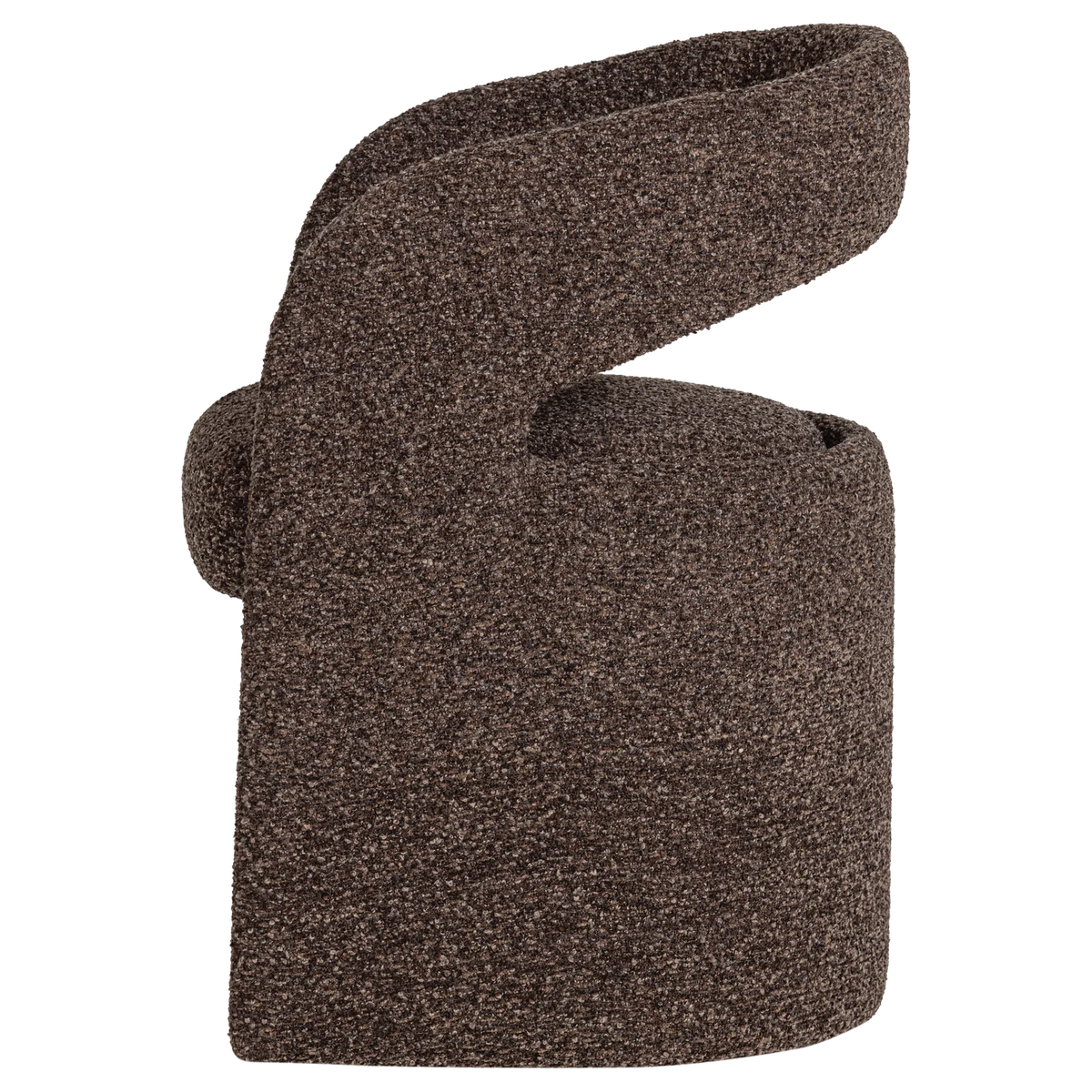 Stoel LANOR donkerbruin boucle