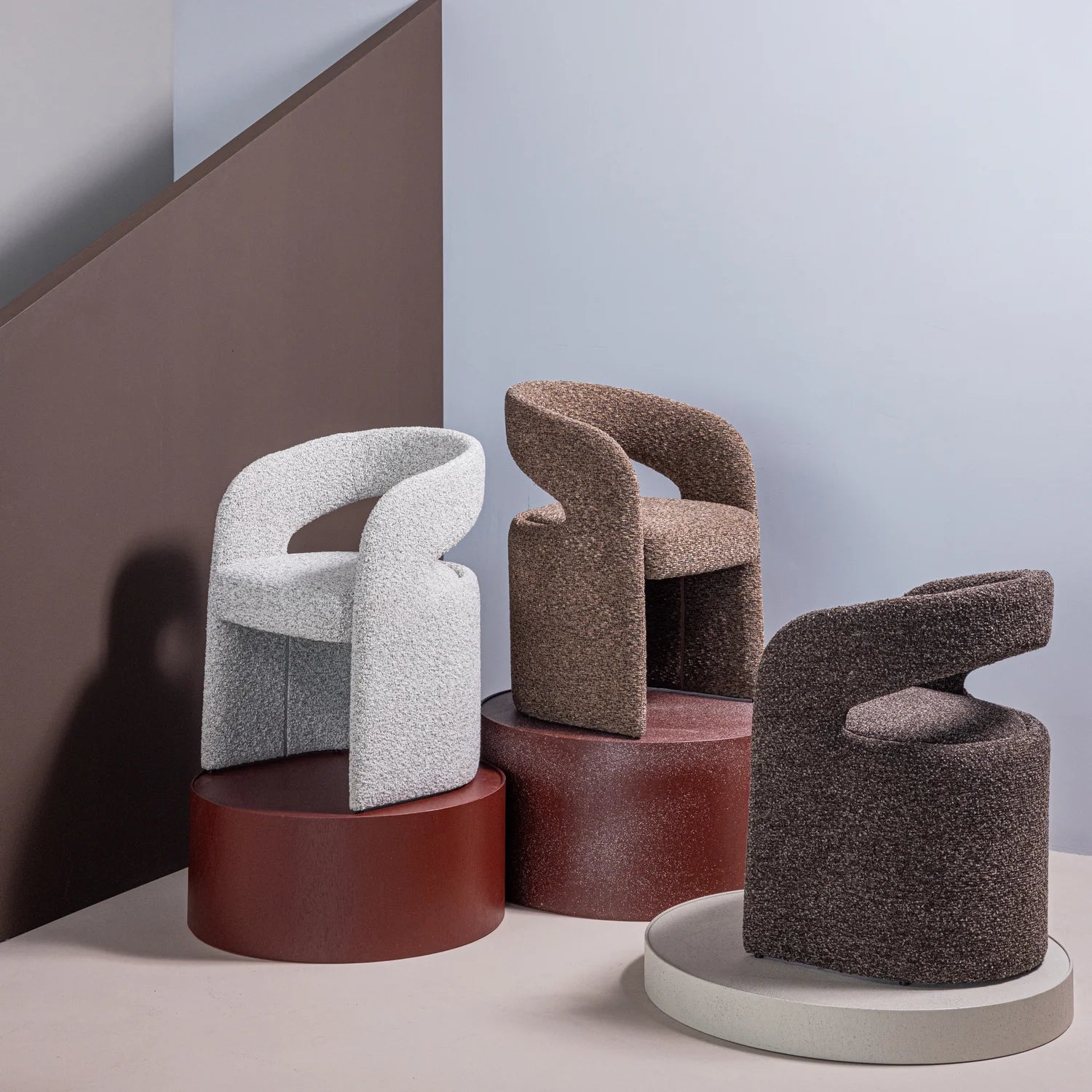 Stoel LANOR bruin boucle