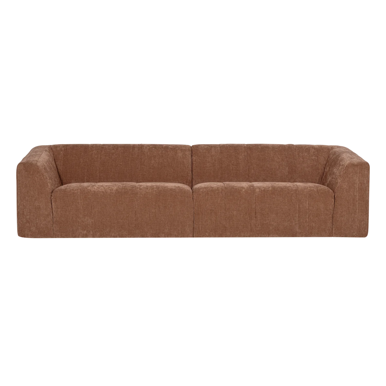 Sofa voor 4 personen OMAIRE roestbruin chenille