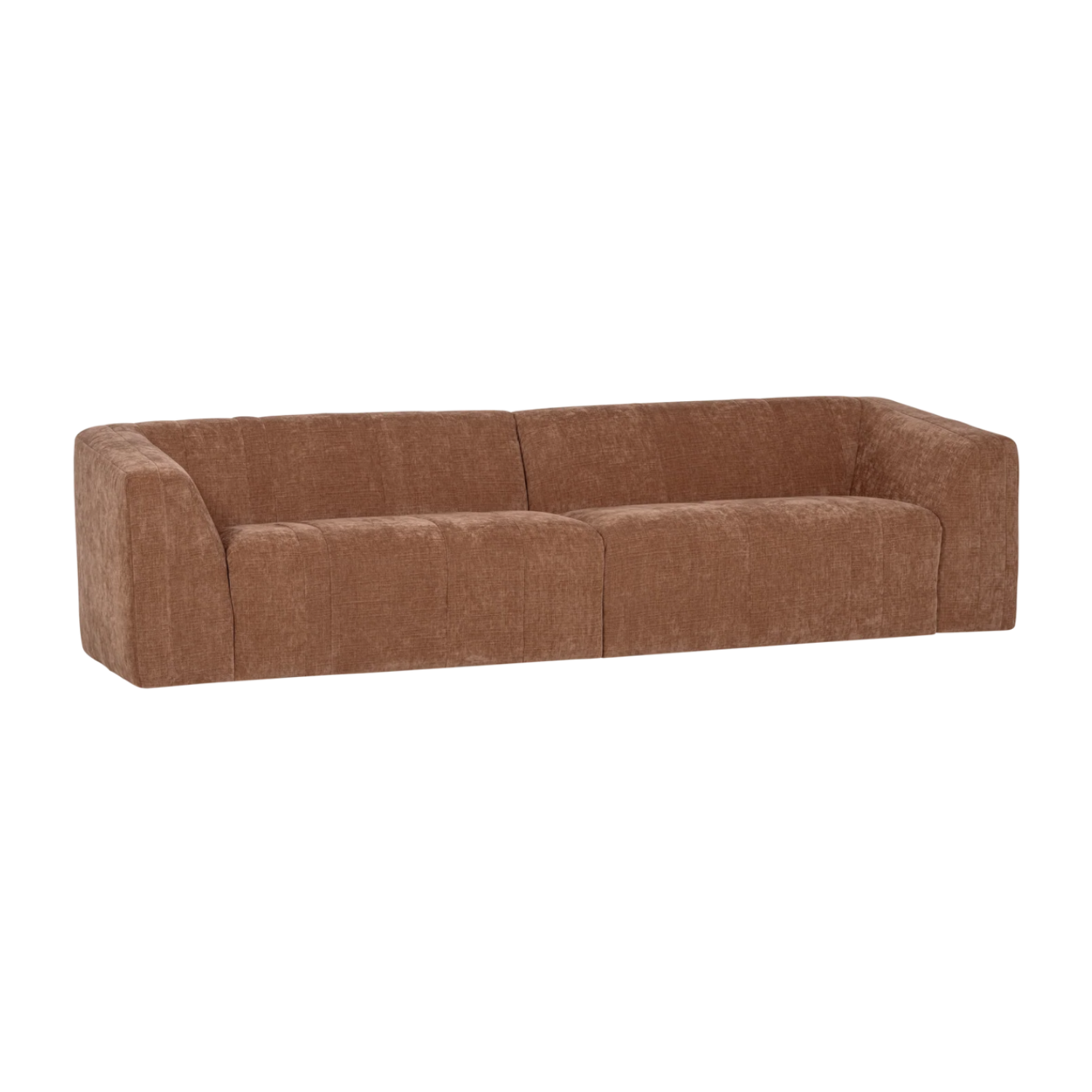Sofa voor 4 personen OMAIRE roestbruin chenille