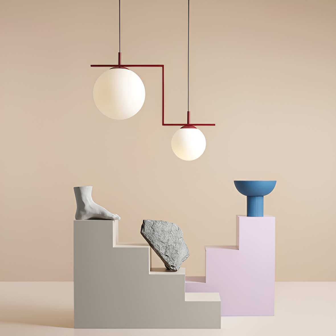 Hanglamp ZAC DUO bordeaux