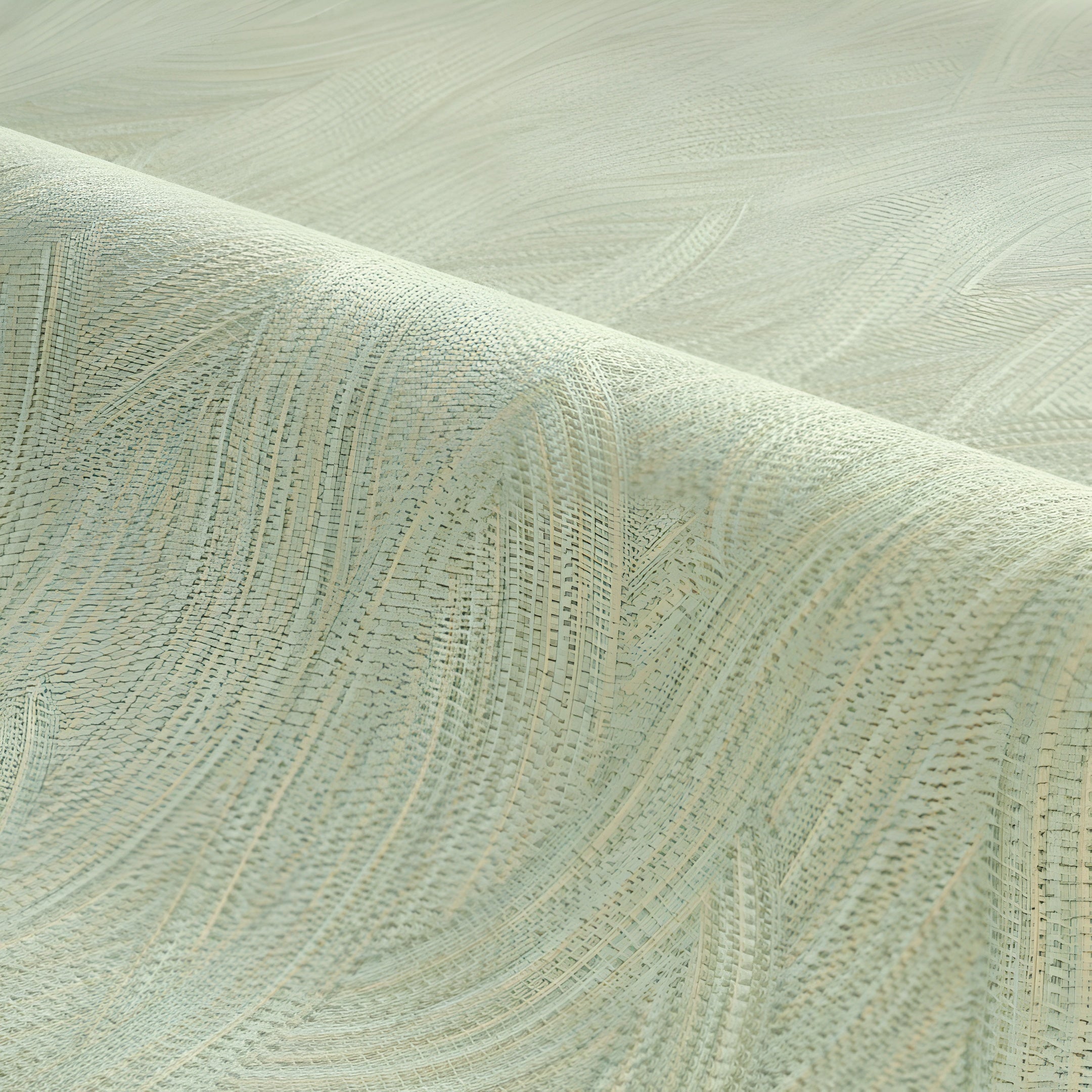 Structuurtapijt met abstract golvend patroon JASSINE - VERT AMANDE amandelgroen