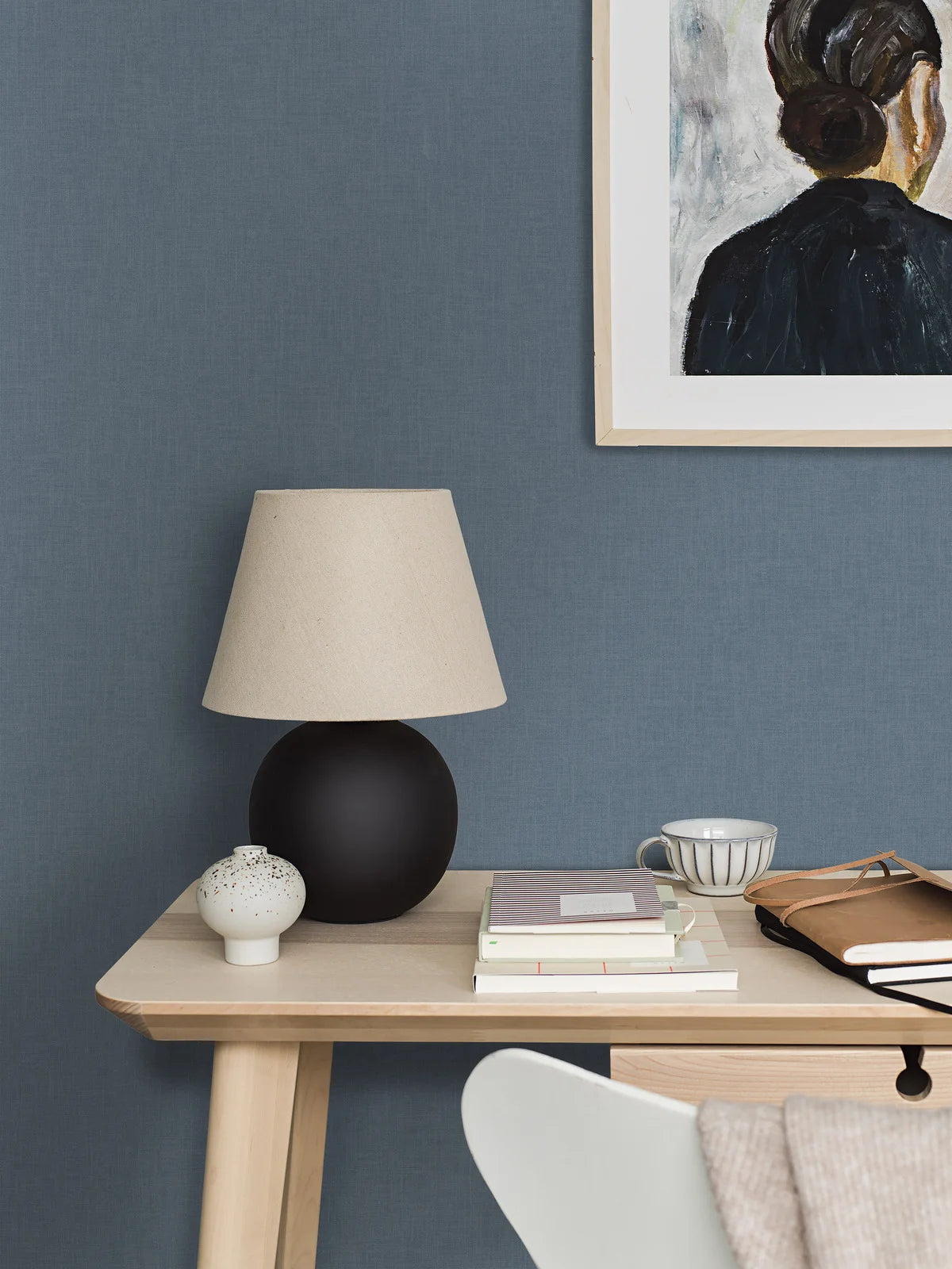 Structuurtapijt van papier op vlies VEGA donkerblauw