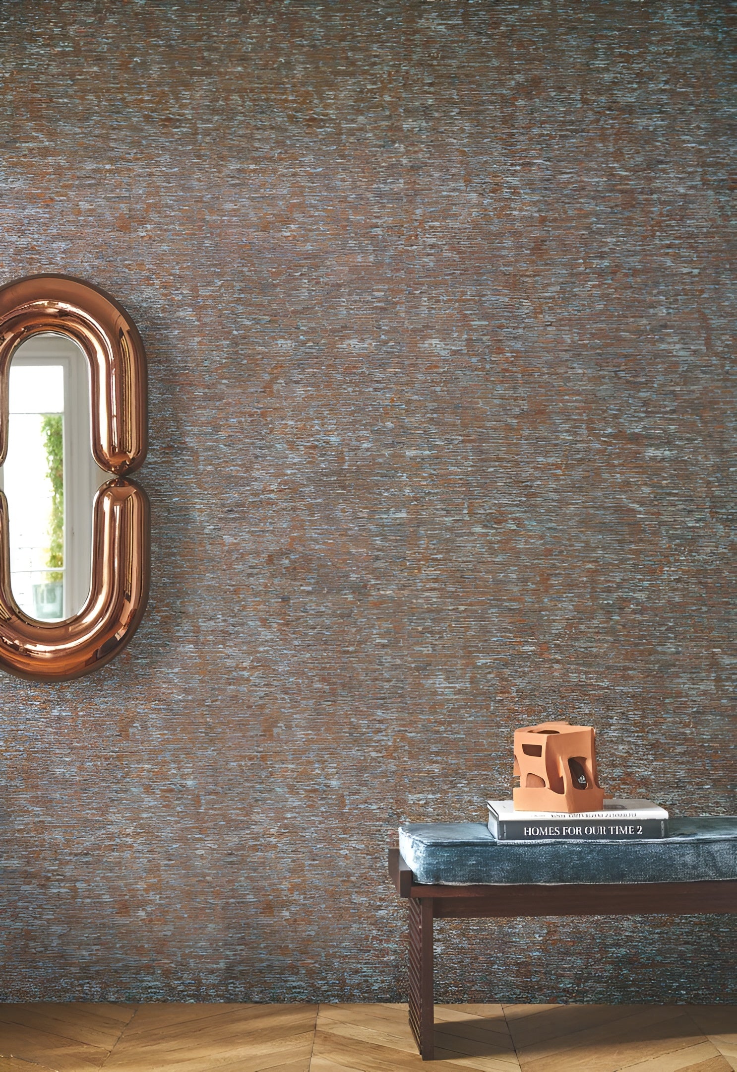 Structuurtextielbehang ARTOIS - OCRE goudkleurig