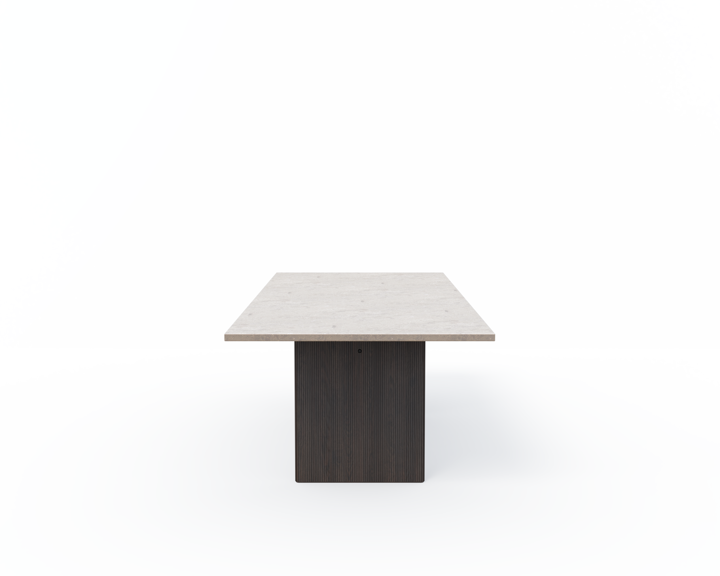 CABIN Table with Gray Limestone Top and Dark Oak Base
