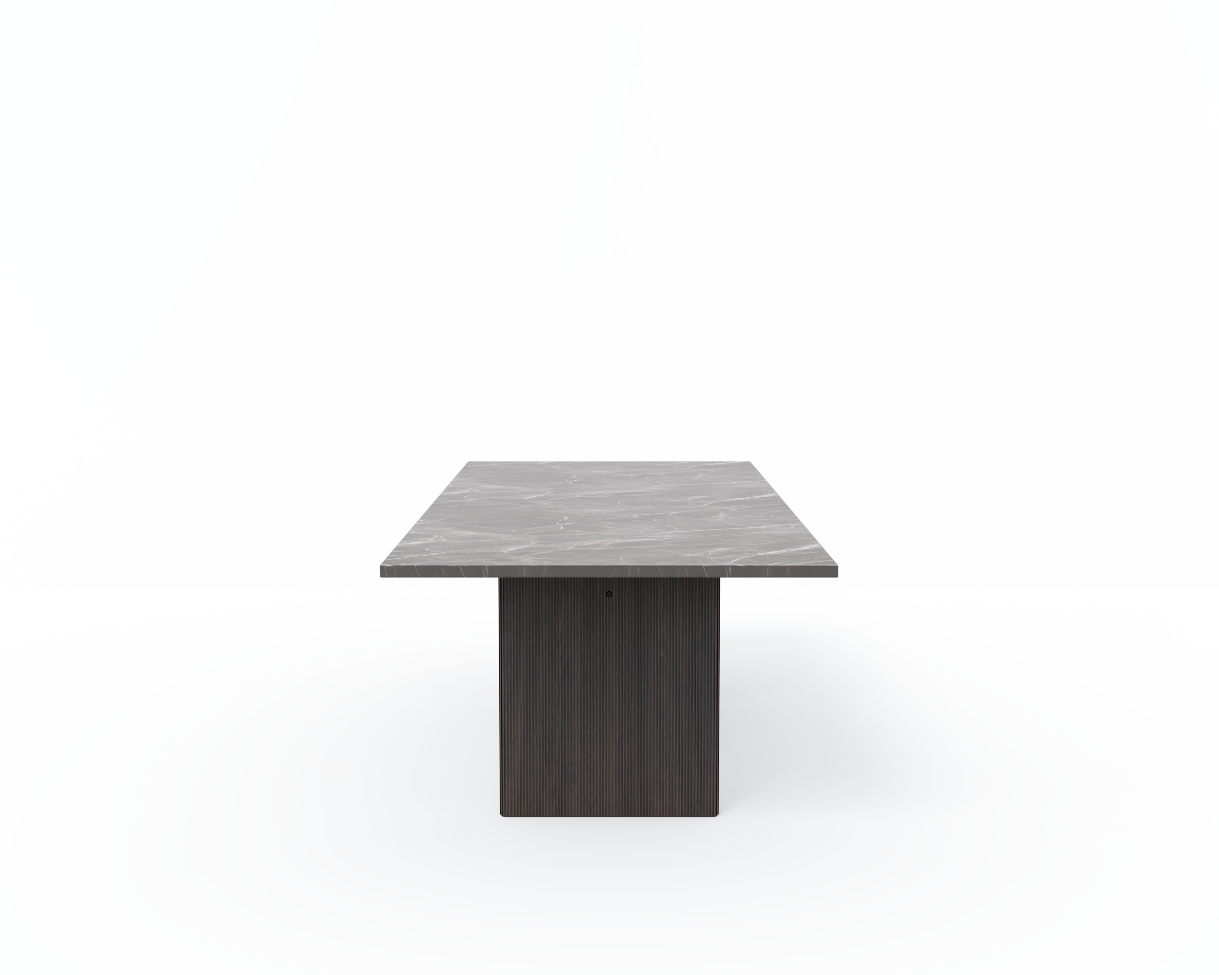 CABIN Table with Gray Marble Top and Dark Oak Base