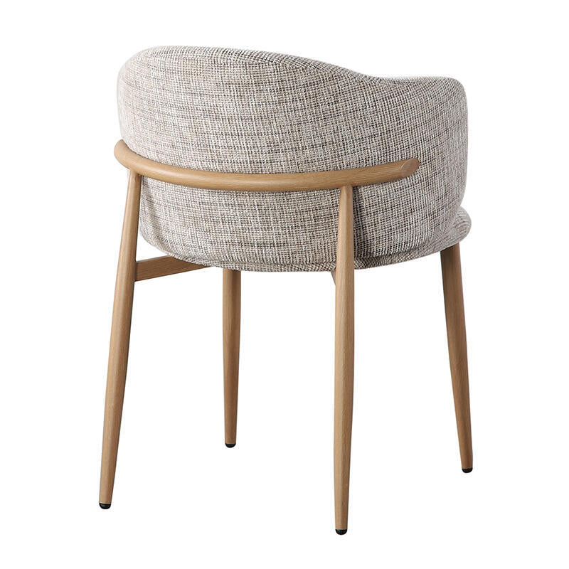 Stoel OSAKA grijsbeige met houten basis