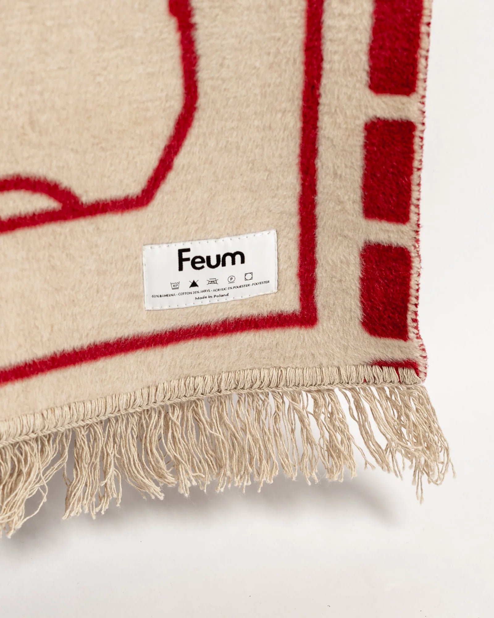 Koc PAWFECT zandbeige en bordeauxrood