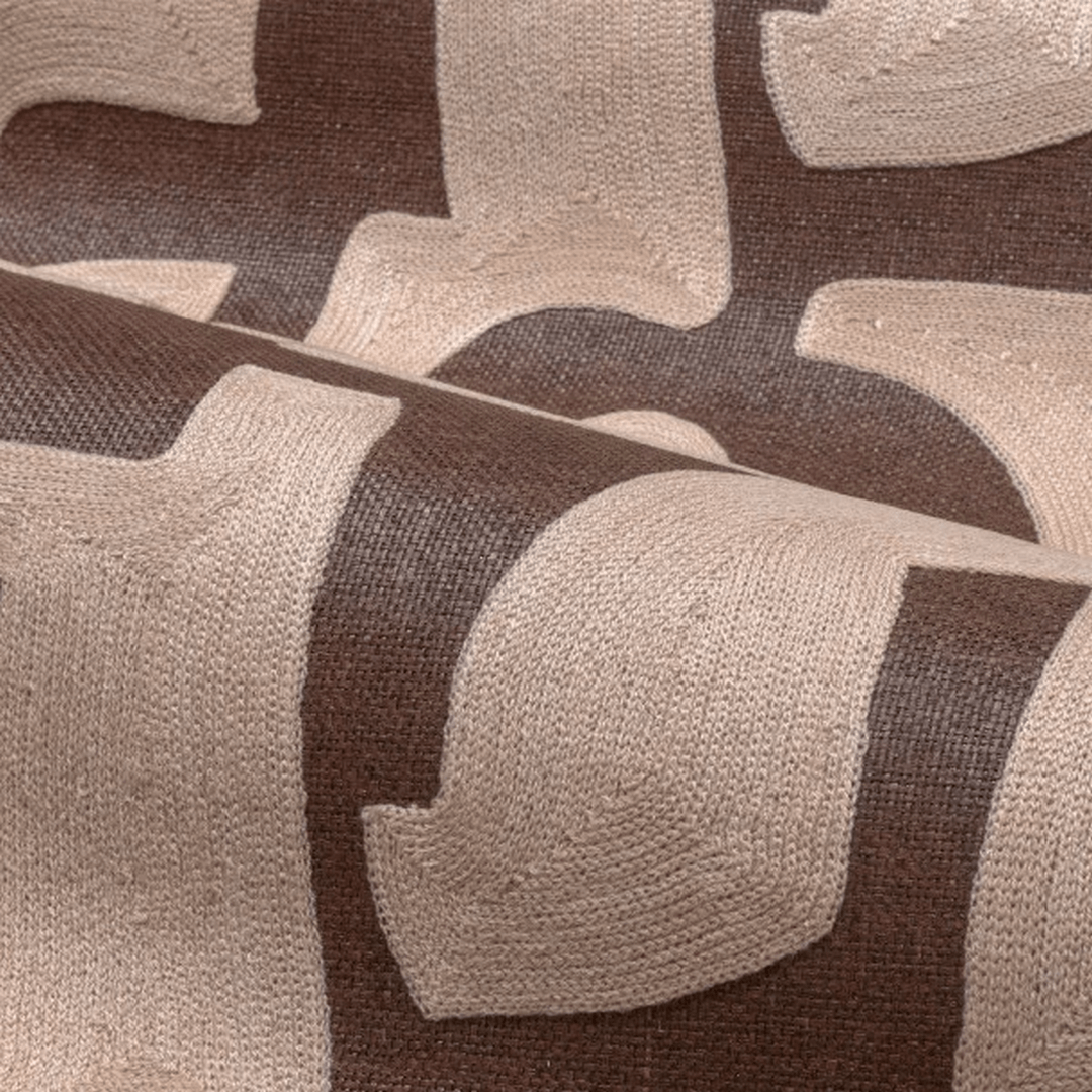 Geweven behang met geometrisch patroon SONATE - LILA WENGÉ lila met brons