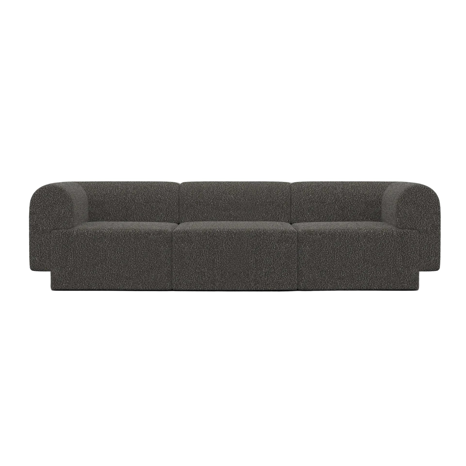 Sofa 3-sitzig TORI schwarzer Bouclé