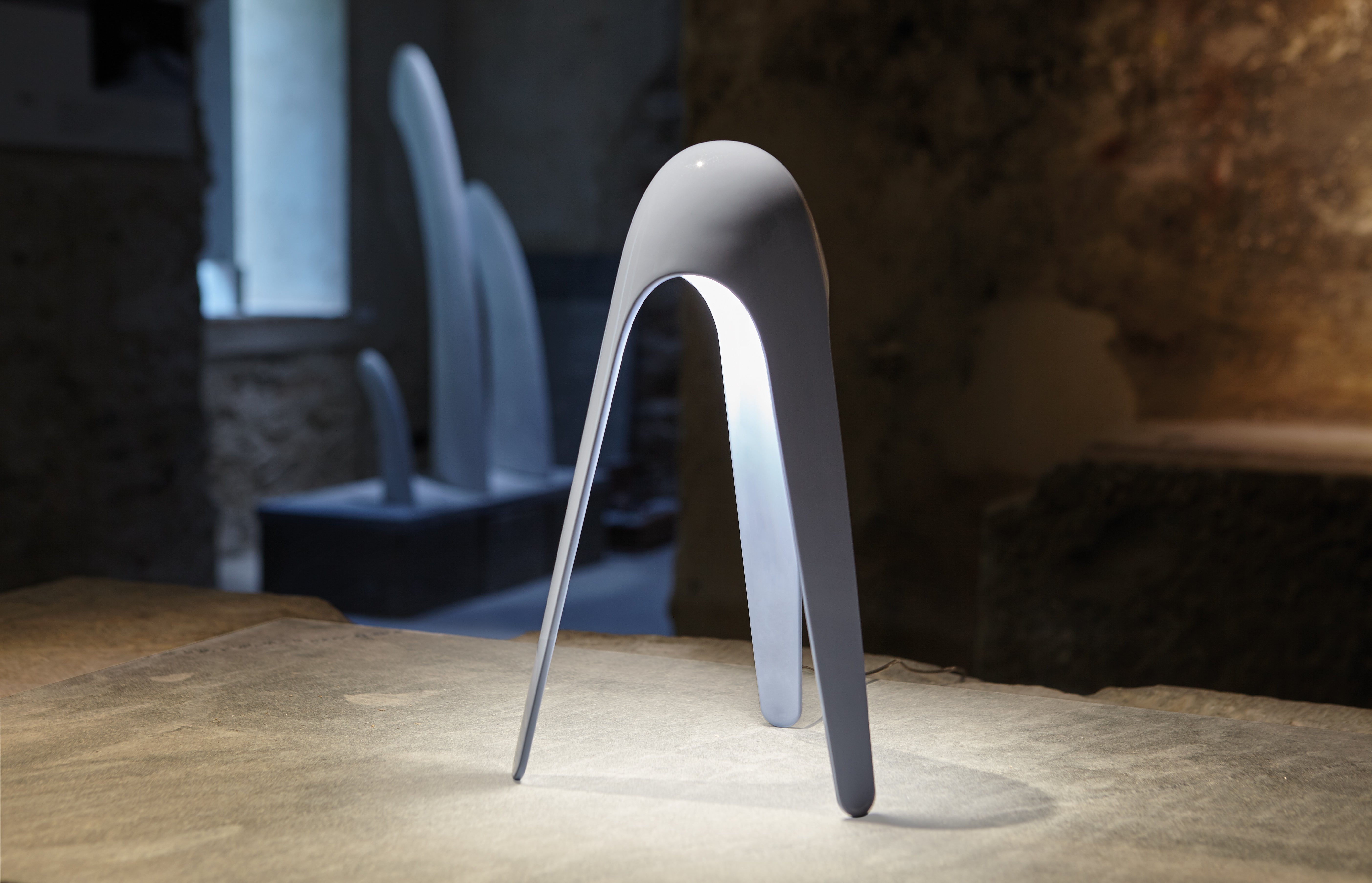 Tafellamp CYBORG glanzend wit