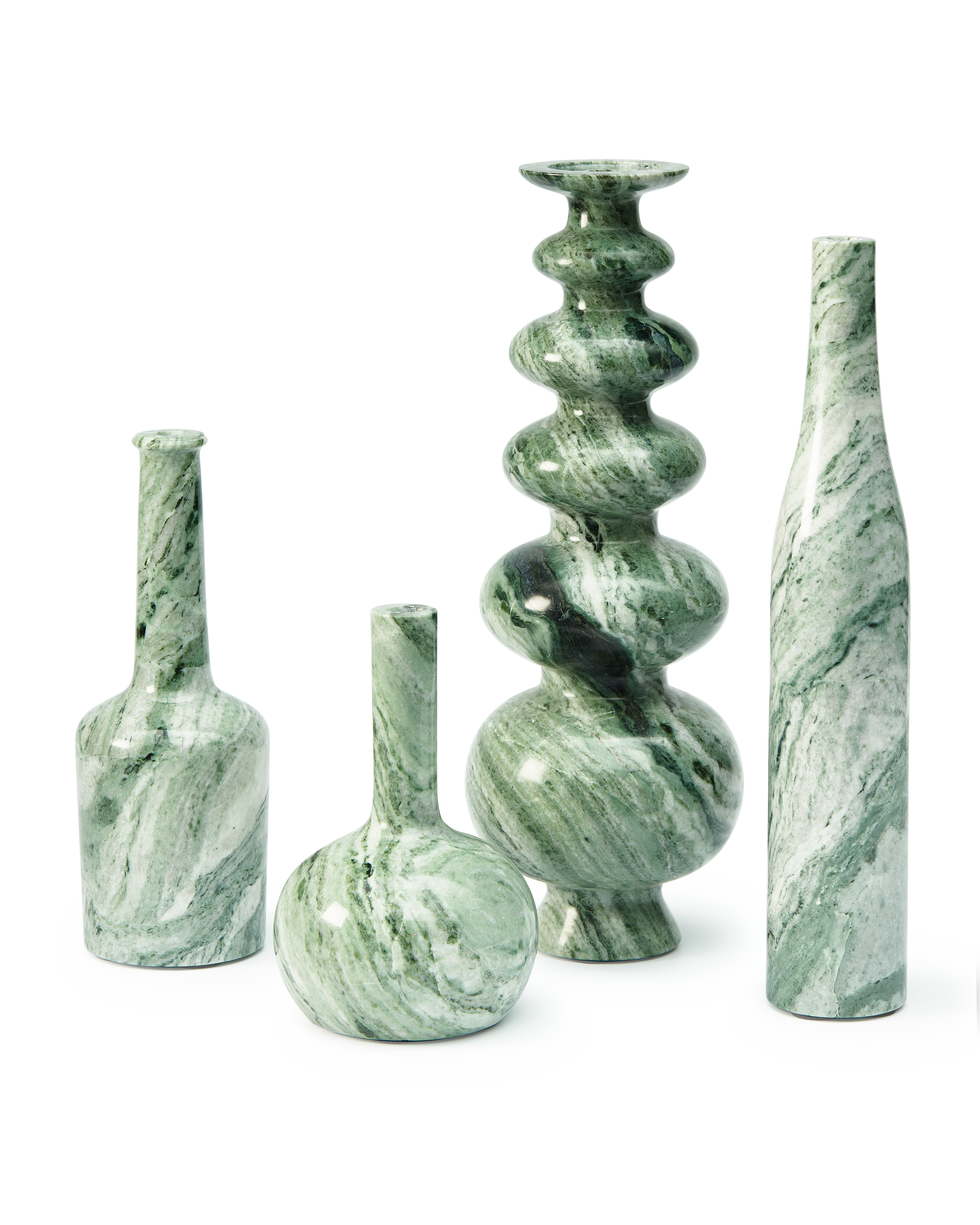 HERITAGE SPHERE candle holder dark green marble