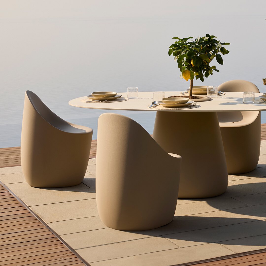 Gartentisch mit Behälter COBBLE taupe