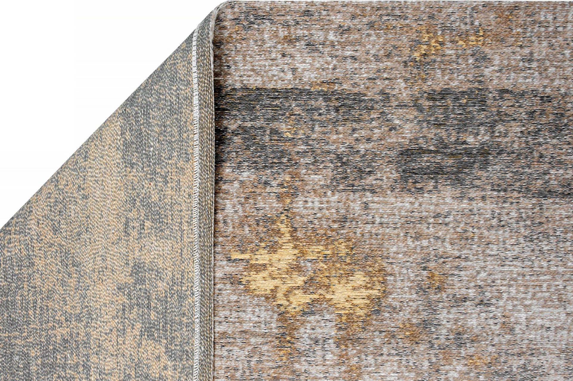 Teppich DECO RUGS grau mit Gelb