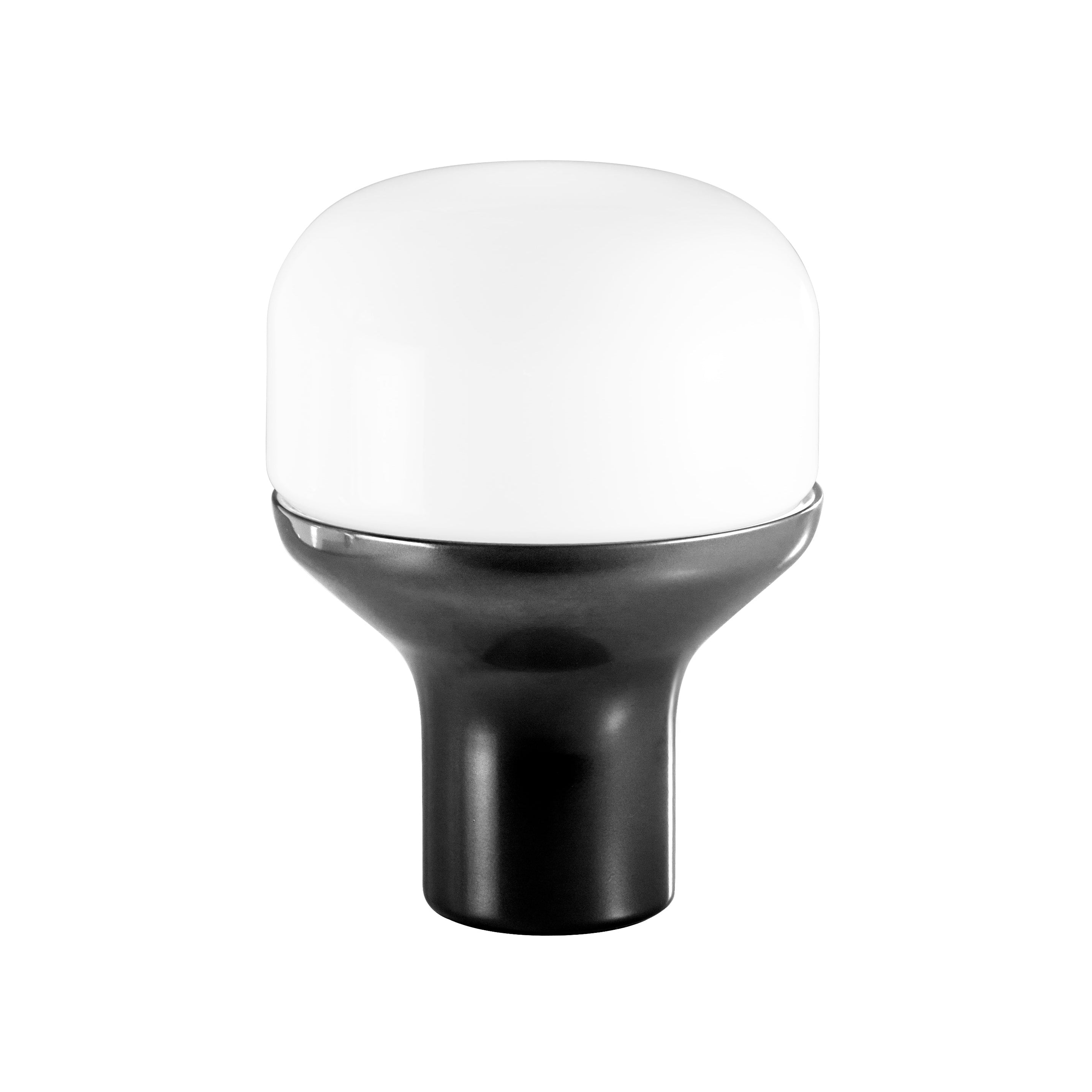 Tafellamp DELUX met opaalglas en een zwarte voet