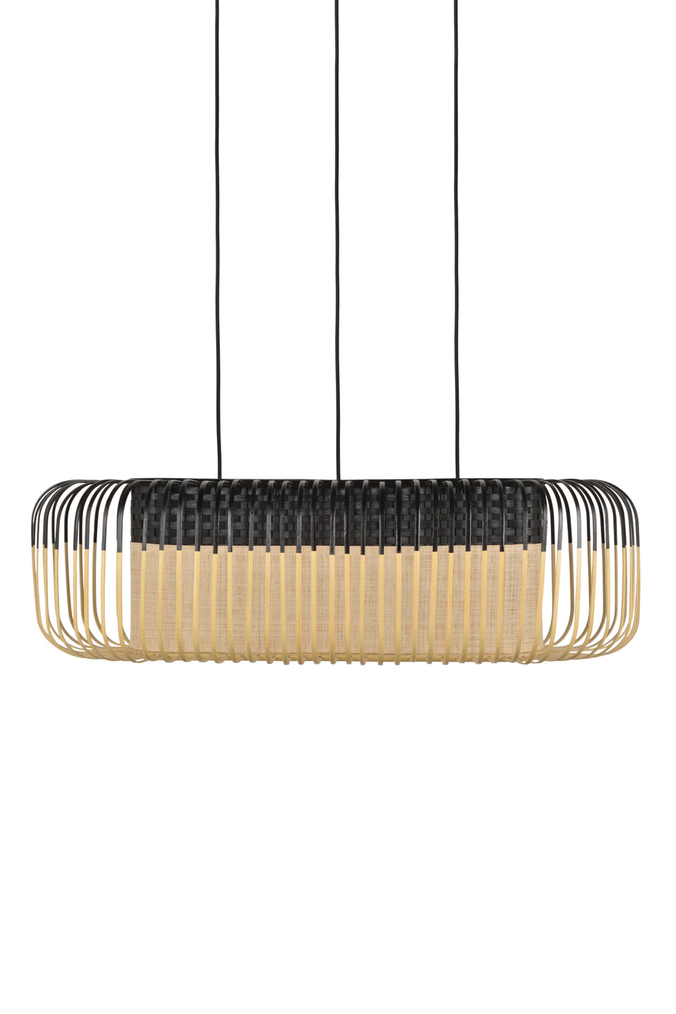 Ovale hanglamp BAMBOO zwart