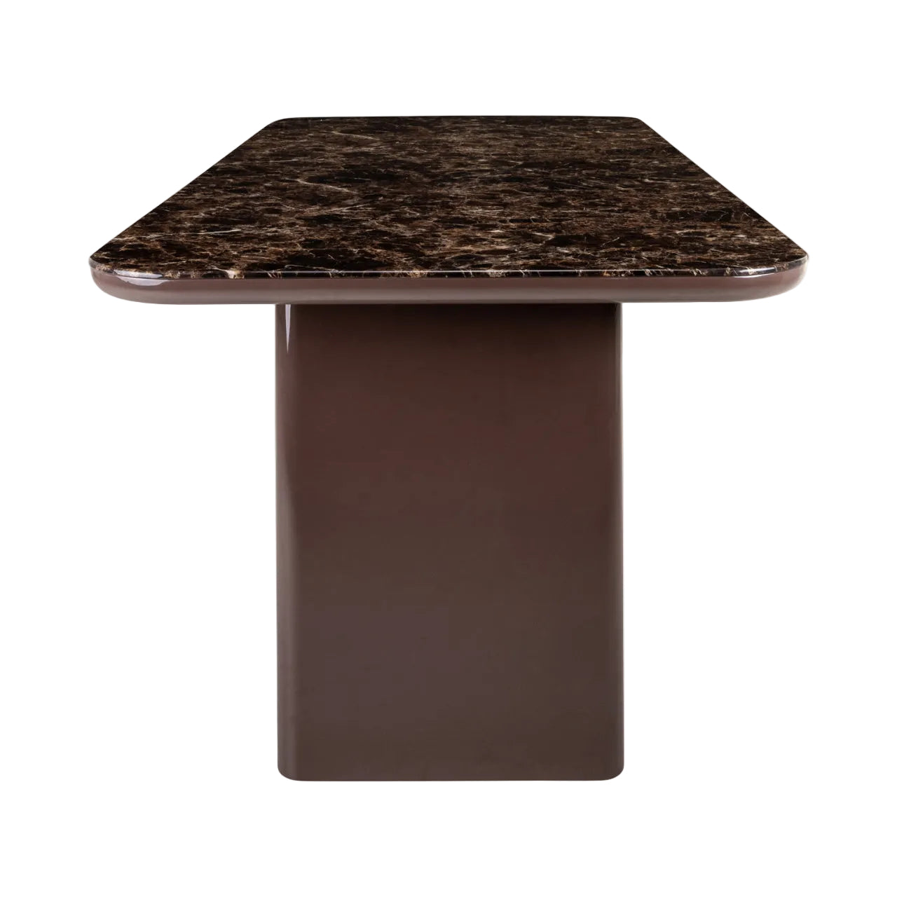 Tafel ALMUNDI bruin keramiek met chocoladekleurige basis