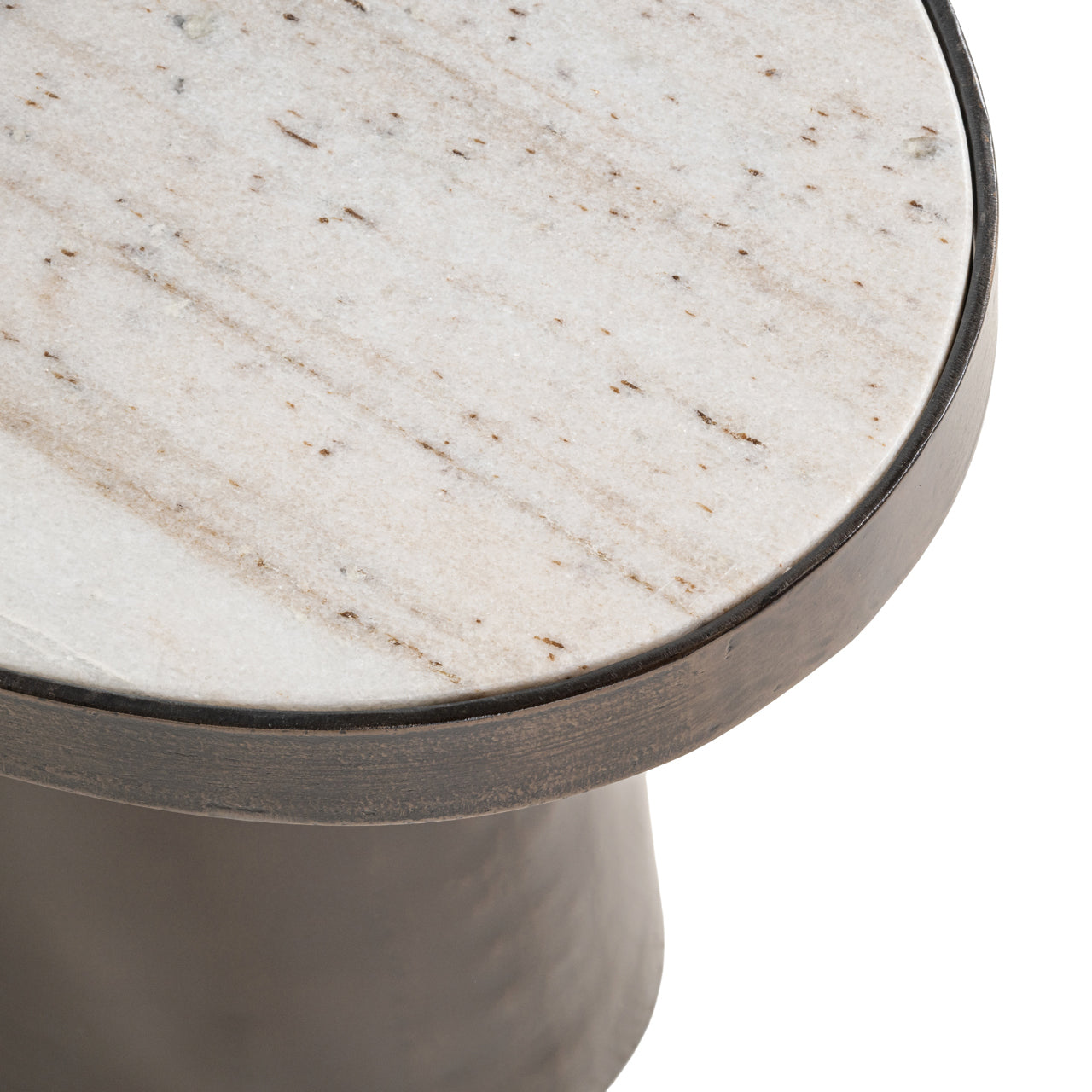 Bijzettafel BILOXI bruin met marmeren blad