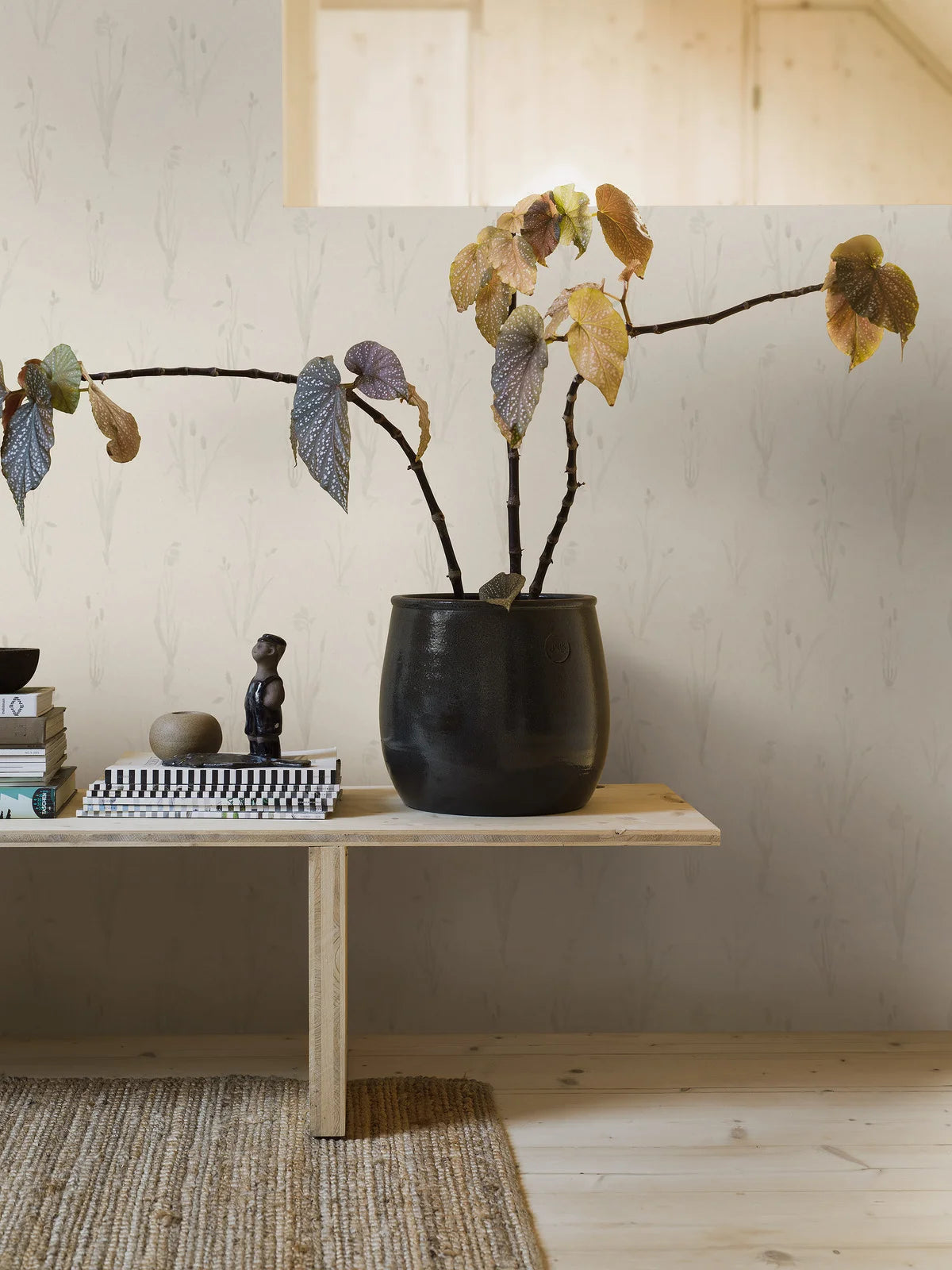 Behang met plantenmotief MOORLAND beige