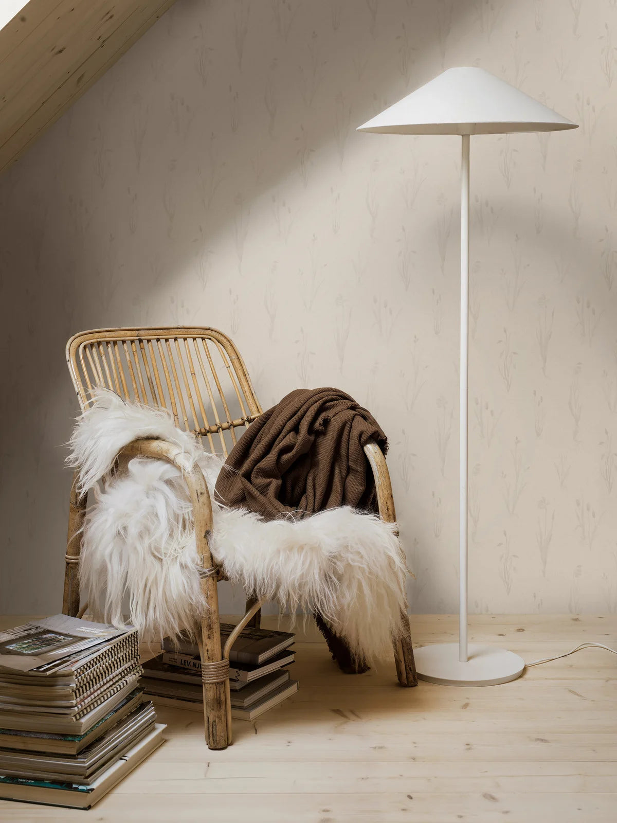 Behang met plantenmotief MOORLAND beige