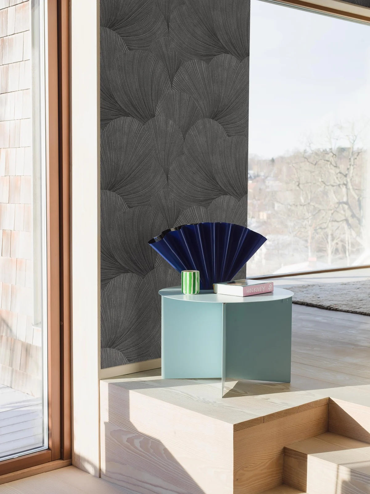 Non-woven paper wallpaper with abstract pattern MIRAGE gray