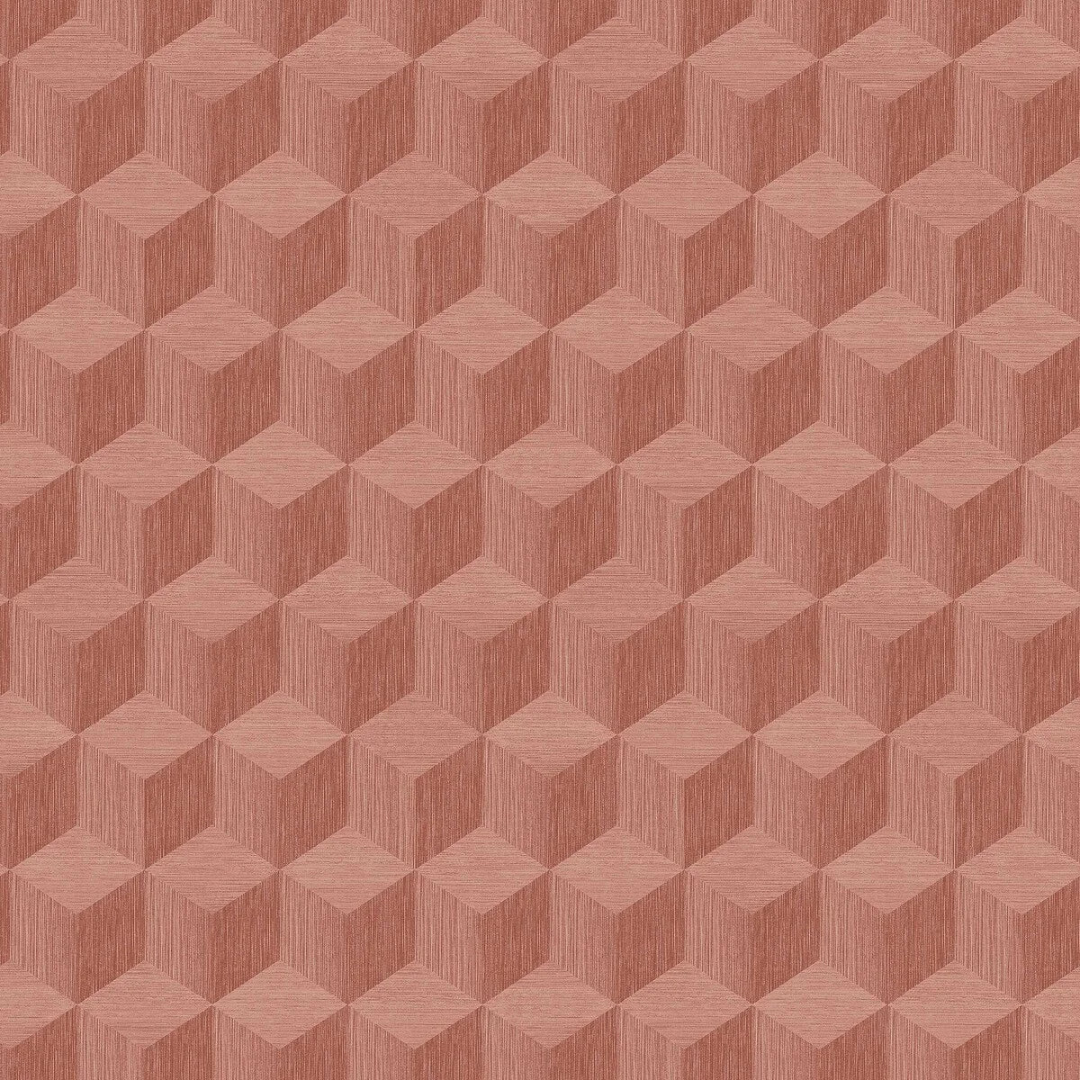 Vliesbehang van papier met geometrisch patroon CUBE terracotta
