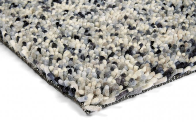 Teppich DOTS grau mit langem Flor