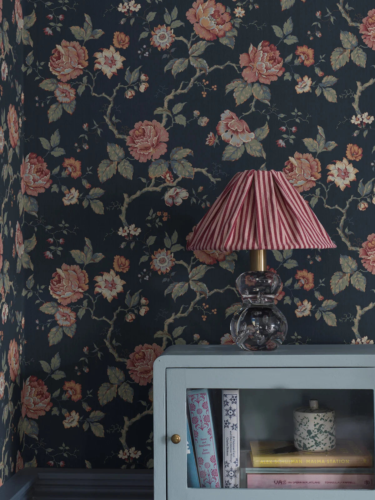 Behang met plantenmotief ROSENTRAD marineblauw