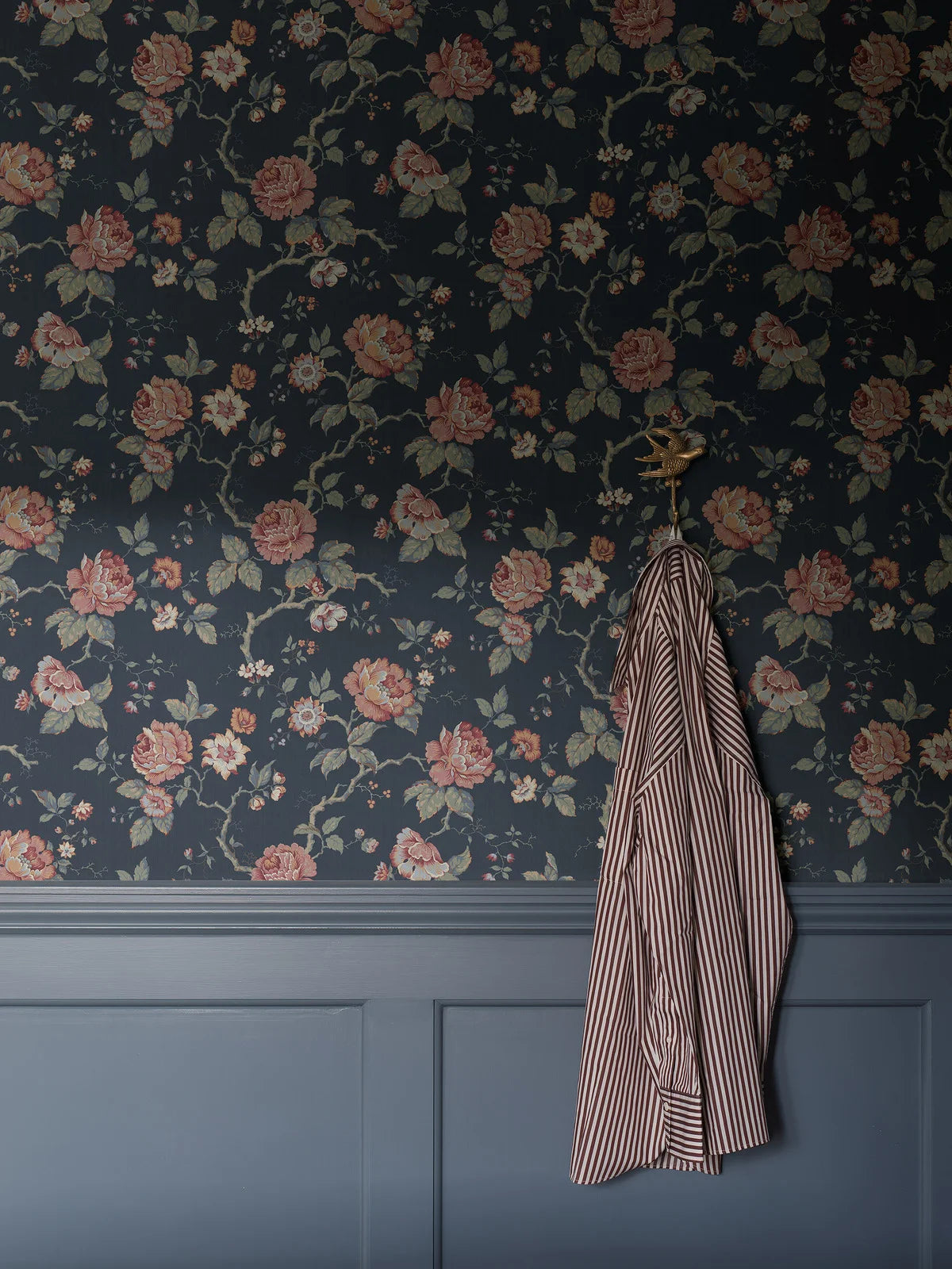 Behang met plantenmotief ROSENTRAD marineblauw