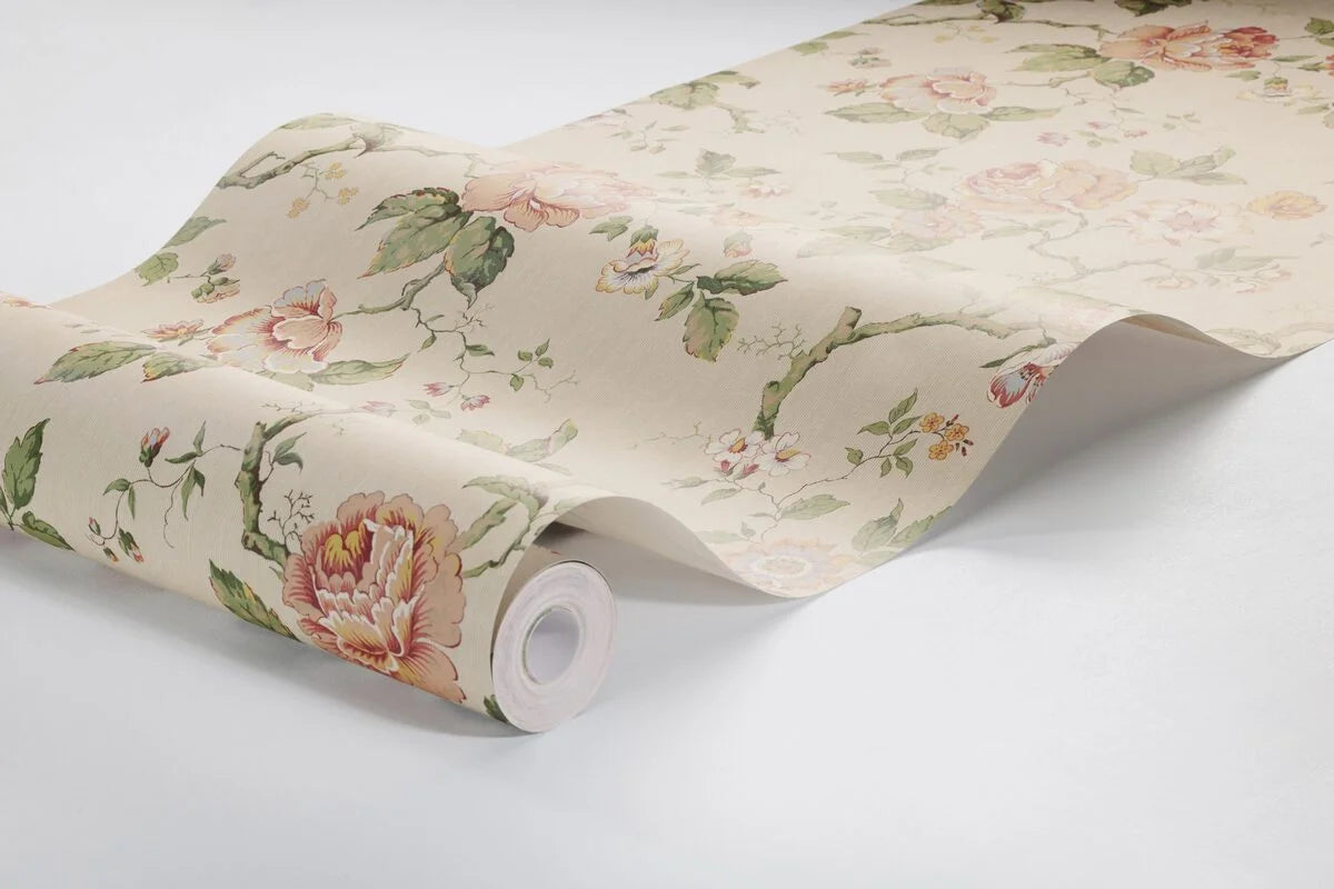 Beige wandtapijt met plantenmotief ROSENTRAD