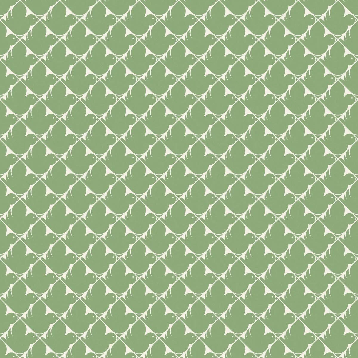 Geometrisch patroon behang PIPPI groen met wit