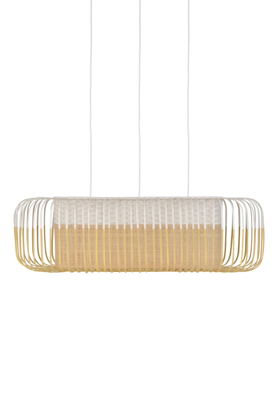 Bamboo oval hanging lamp