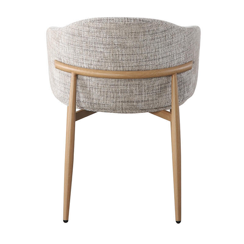 Stoel OSAKA grijsbeige met houten basis