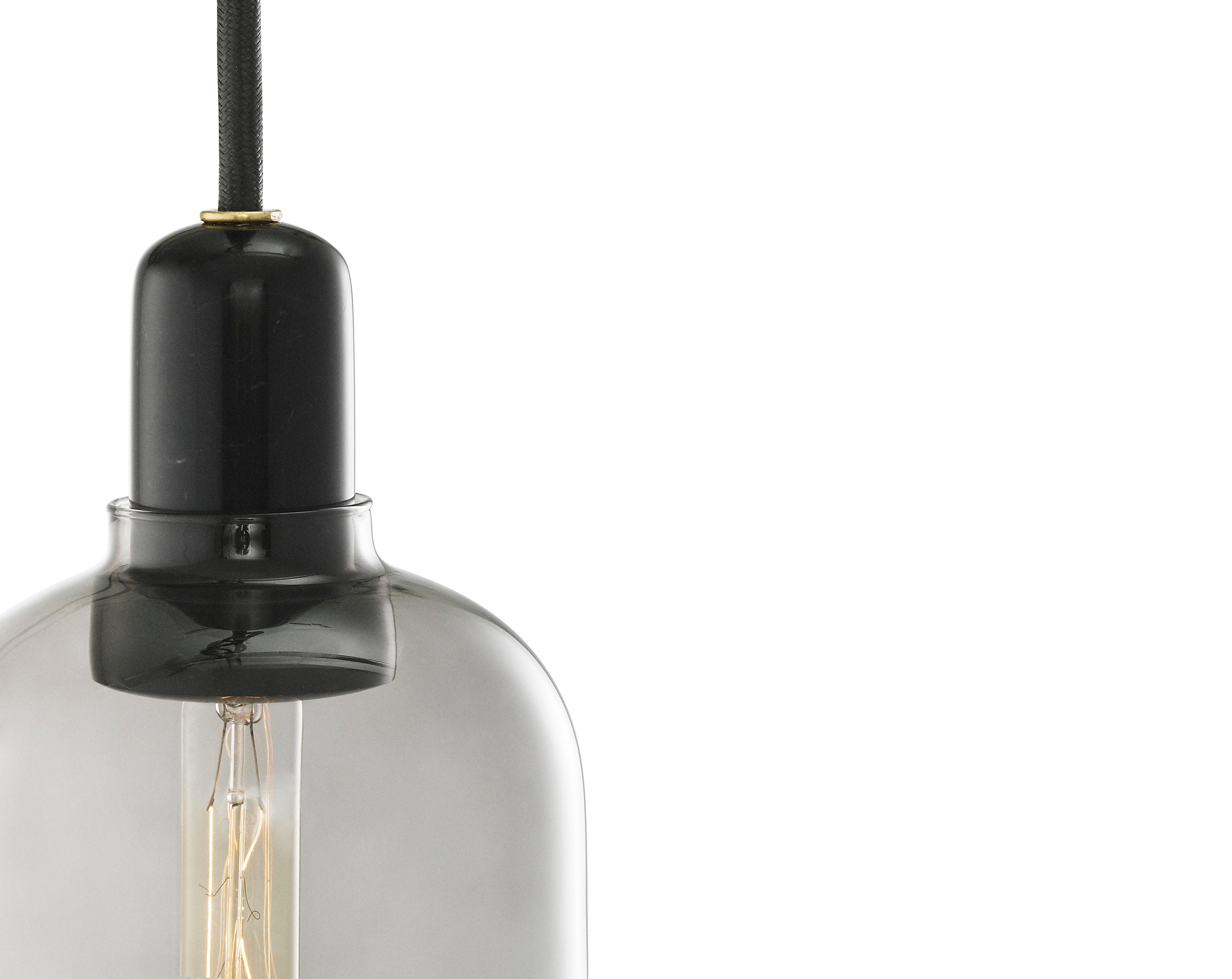 Hanglamp AMP LARGE rokerig glas met zwarte marmer