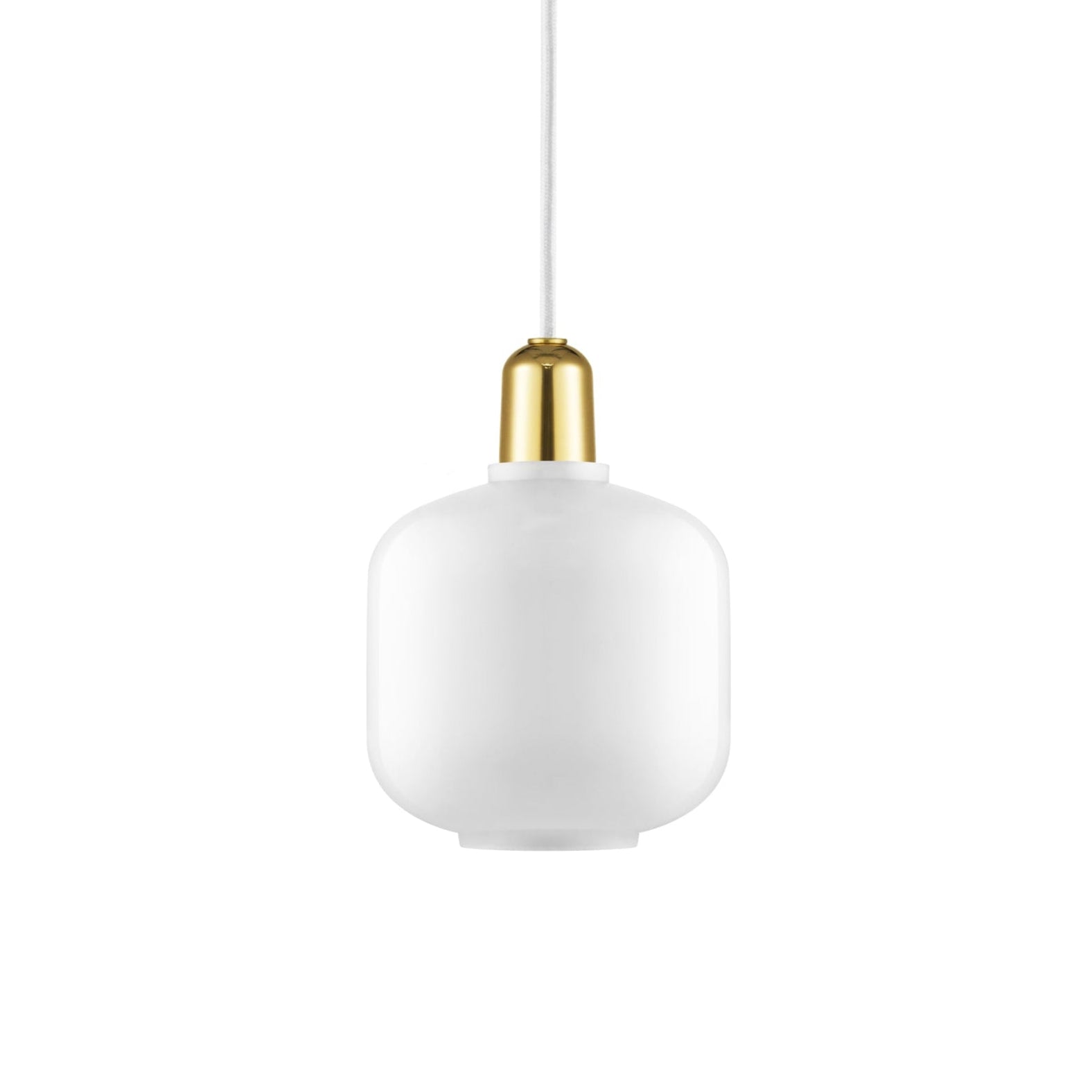 Hanglamp AMP wit glas met gouden afwerking