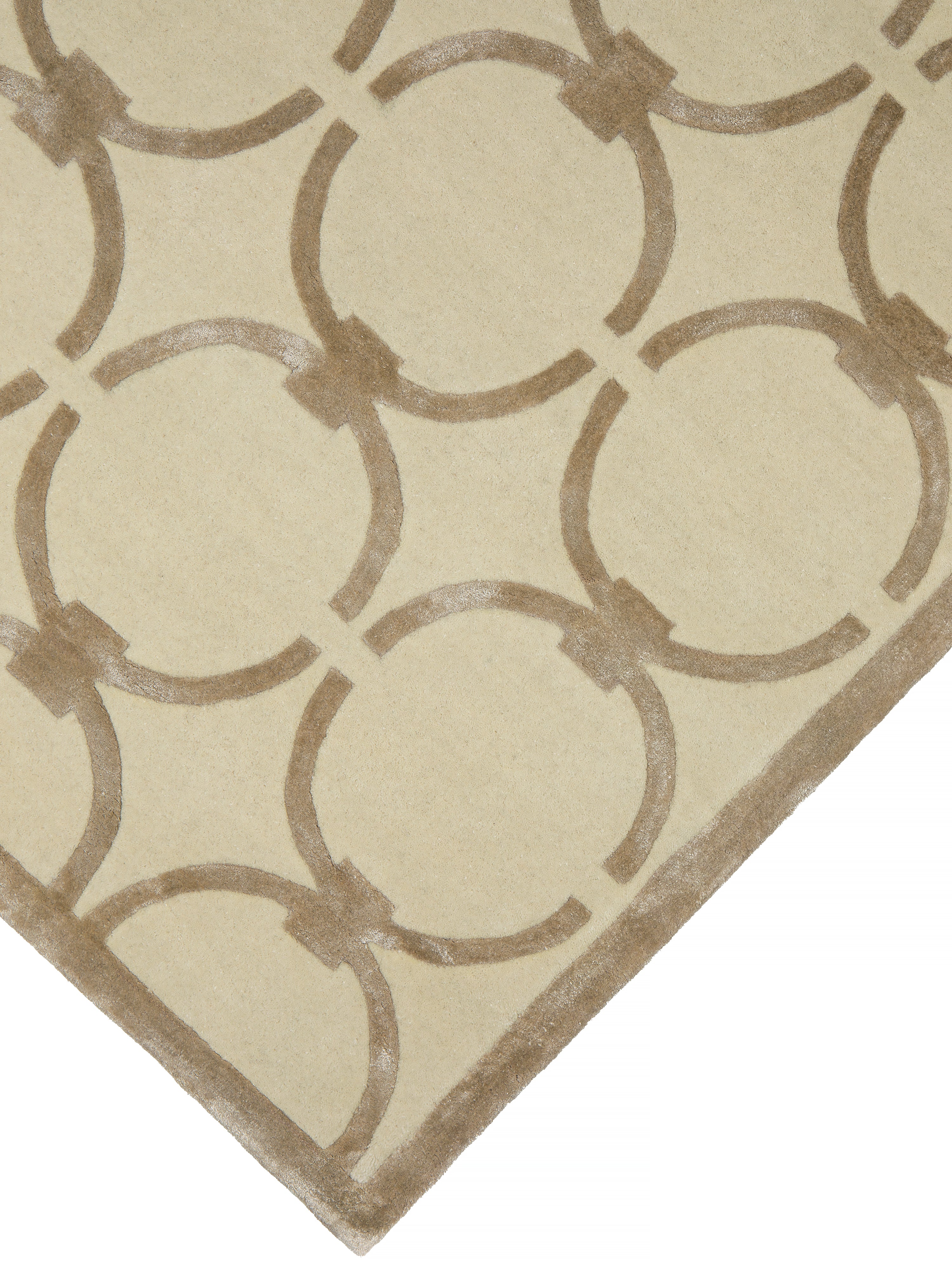 Teppich GLAM creme mit beigem geometrischem Muster