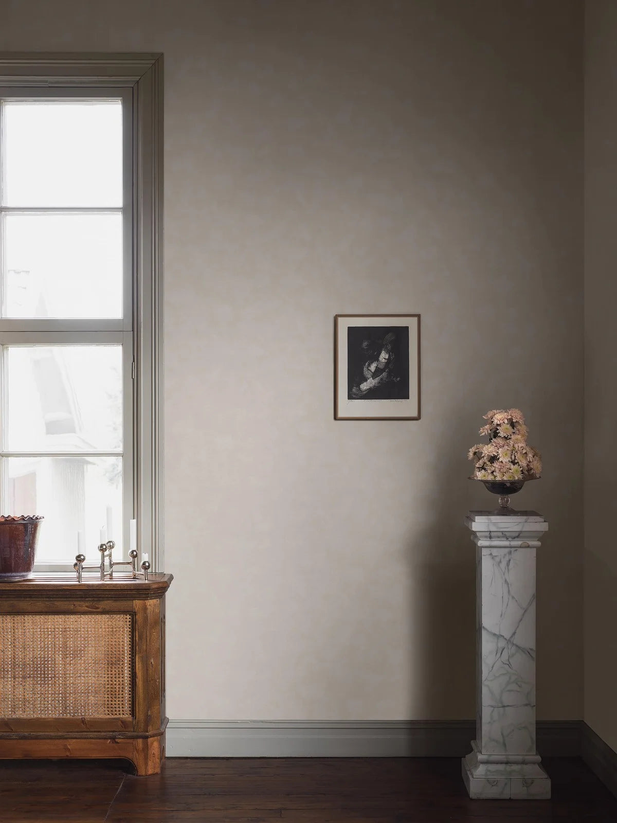 Tapete, die Leinwand imitiert SHADES - DOLOMITE warmes Beige