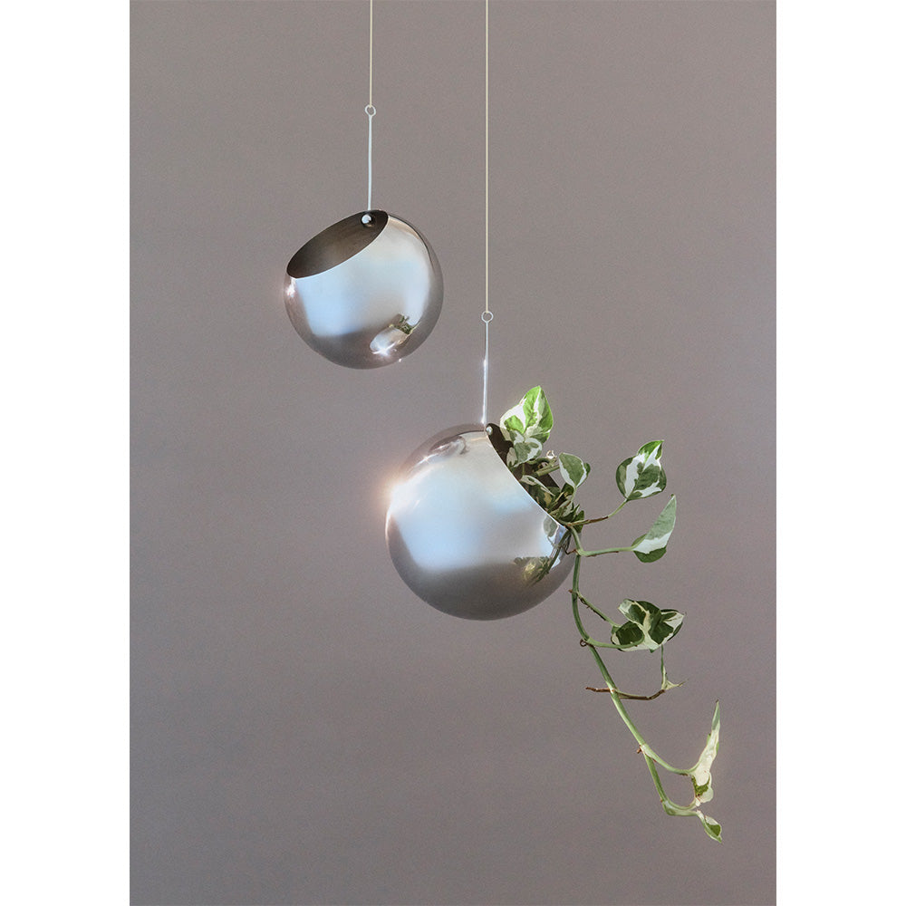 Hanging Planter GLOBE Silver