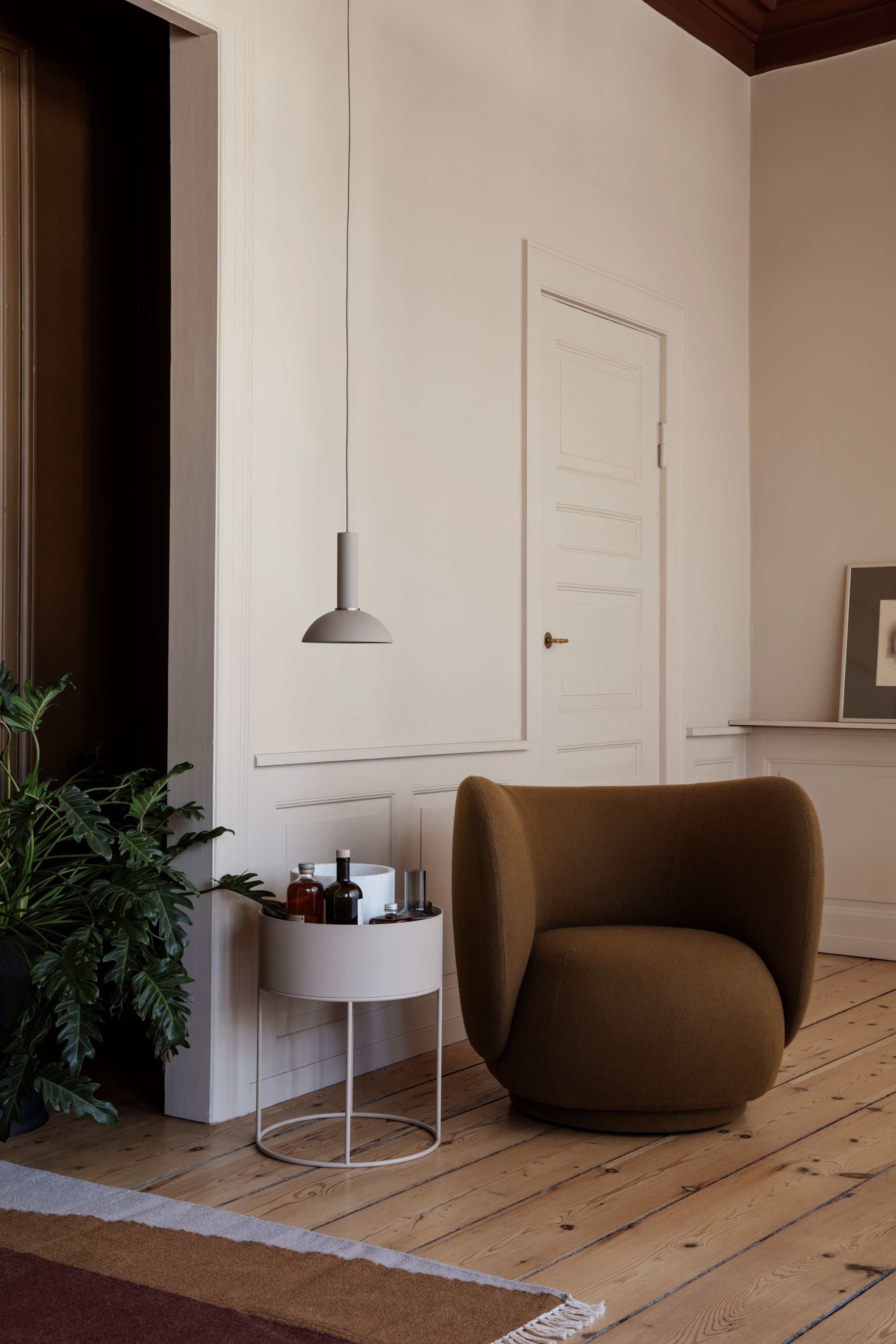 Ronde plantenbak PLANT BOX rond lichtgrijs