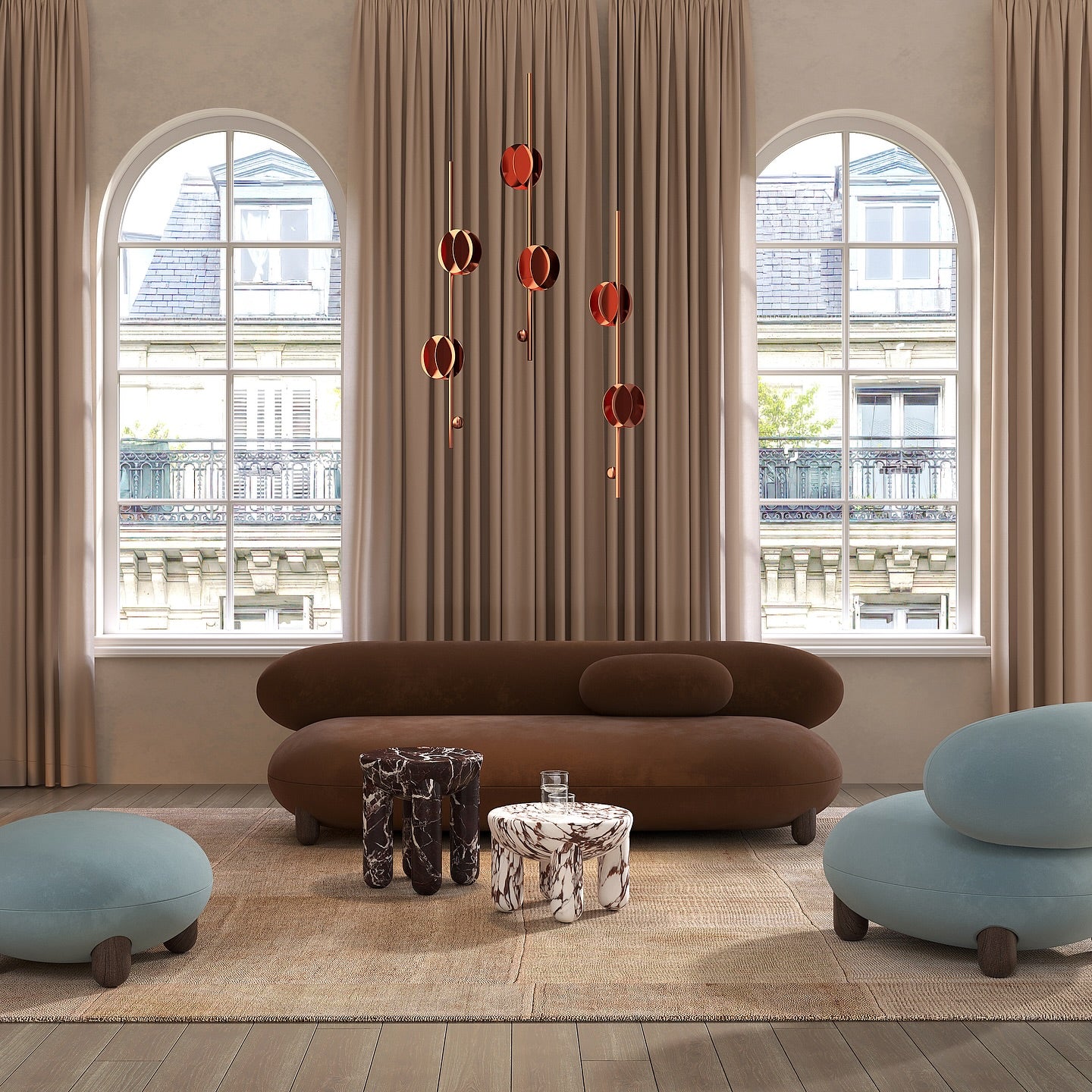 Hanglamp EL VERTICAL koper