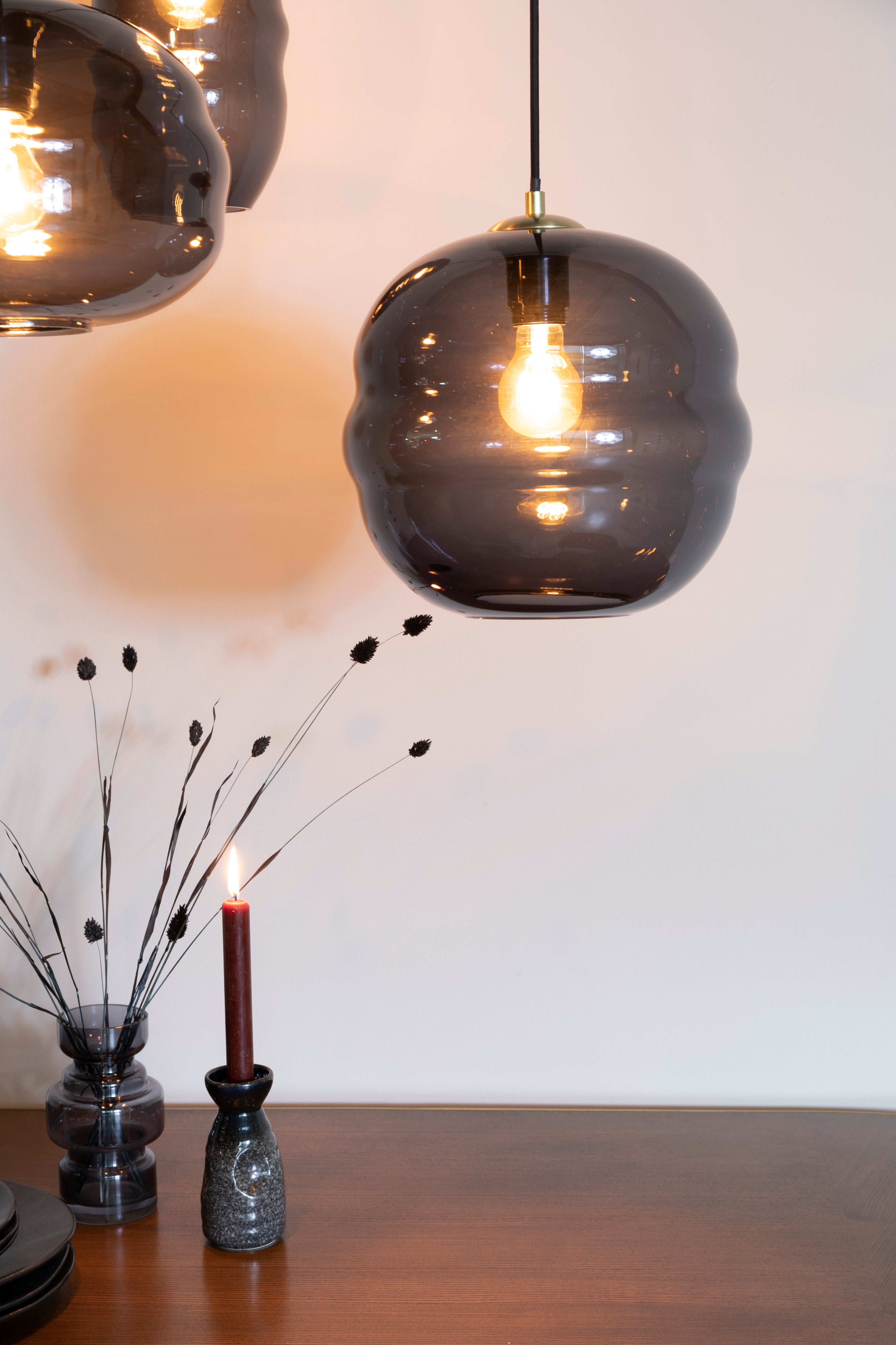 LAUREN pendant lamp black glass