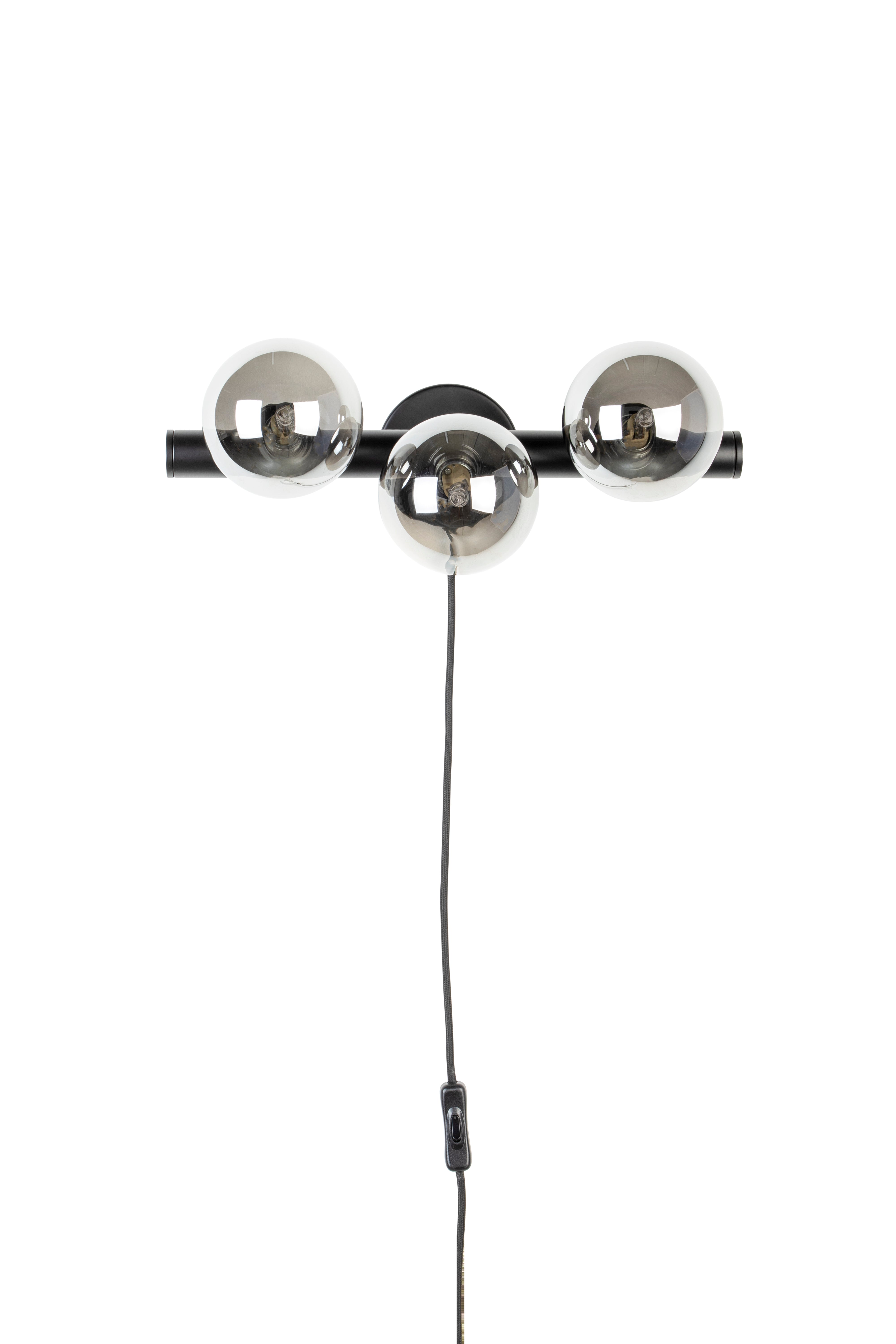 Wandleuchte mit drei Punkten MONICA rauchiges Glas