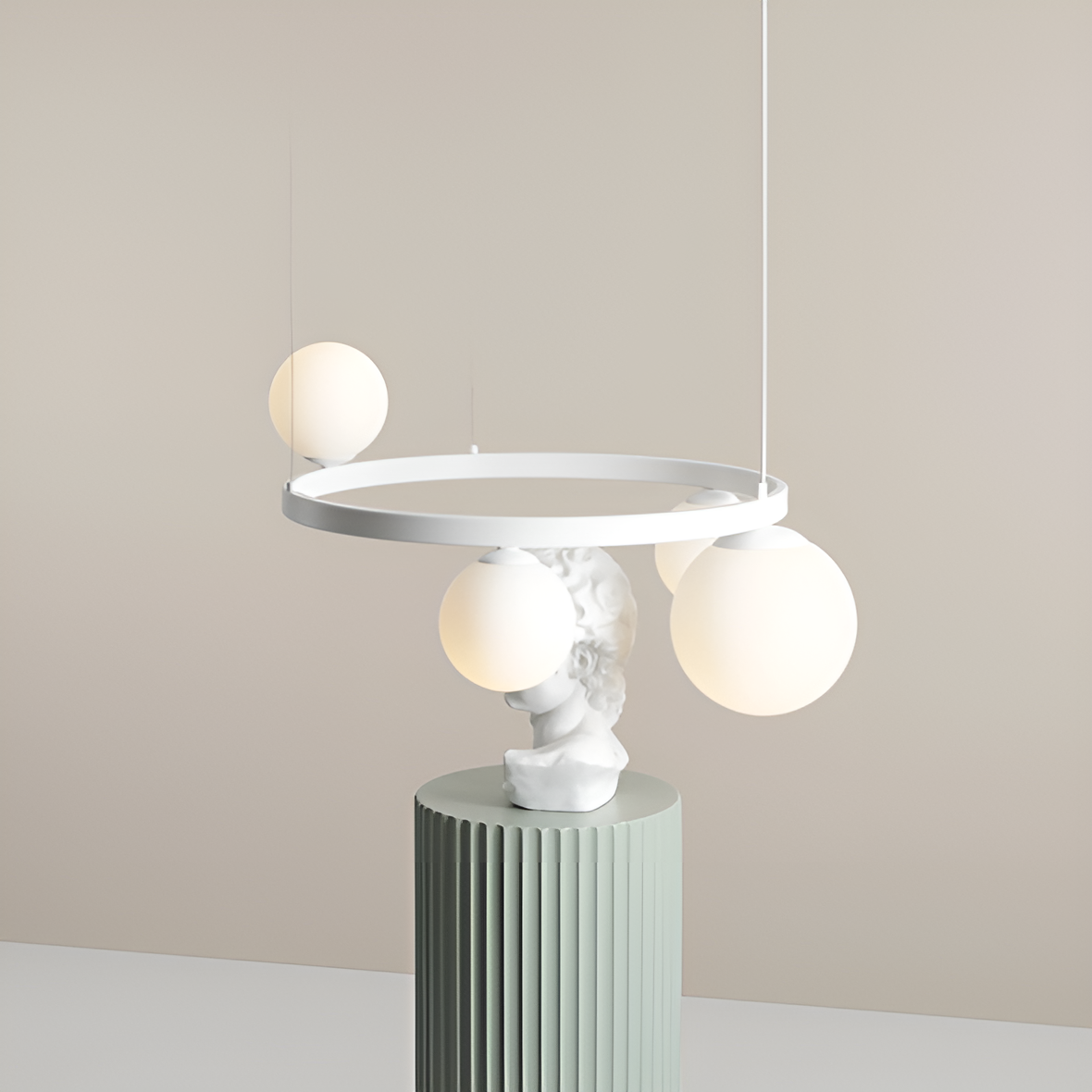 Hanglamp GARDA QUATRO RING wit