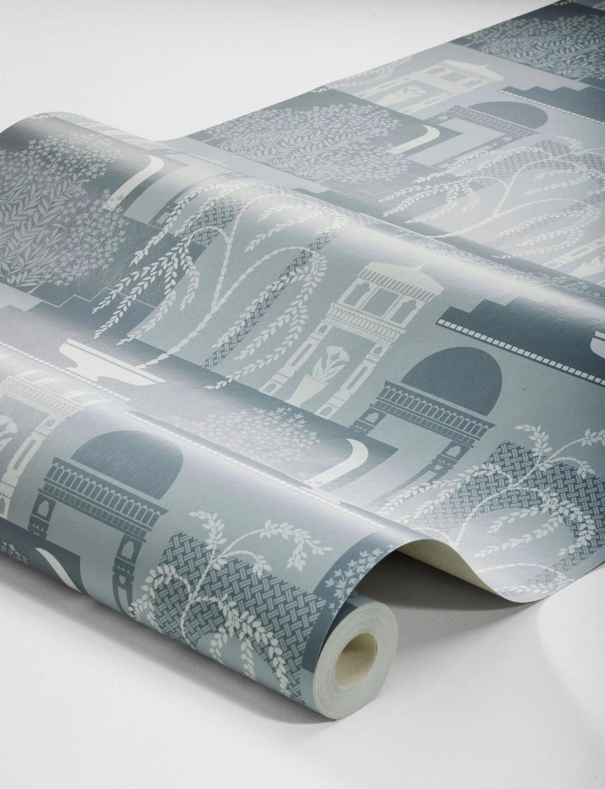 Tapete mit antikem Landschaftsmotiv MIMI blau