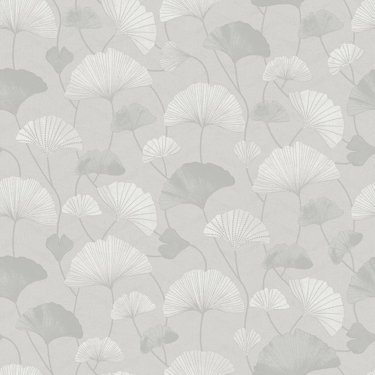 Structural wallpaper with a floral motif SOPHIA gray
