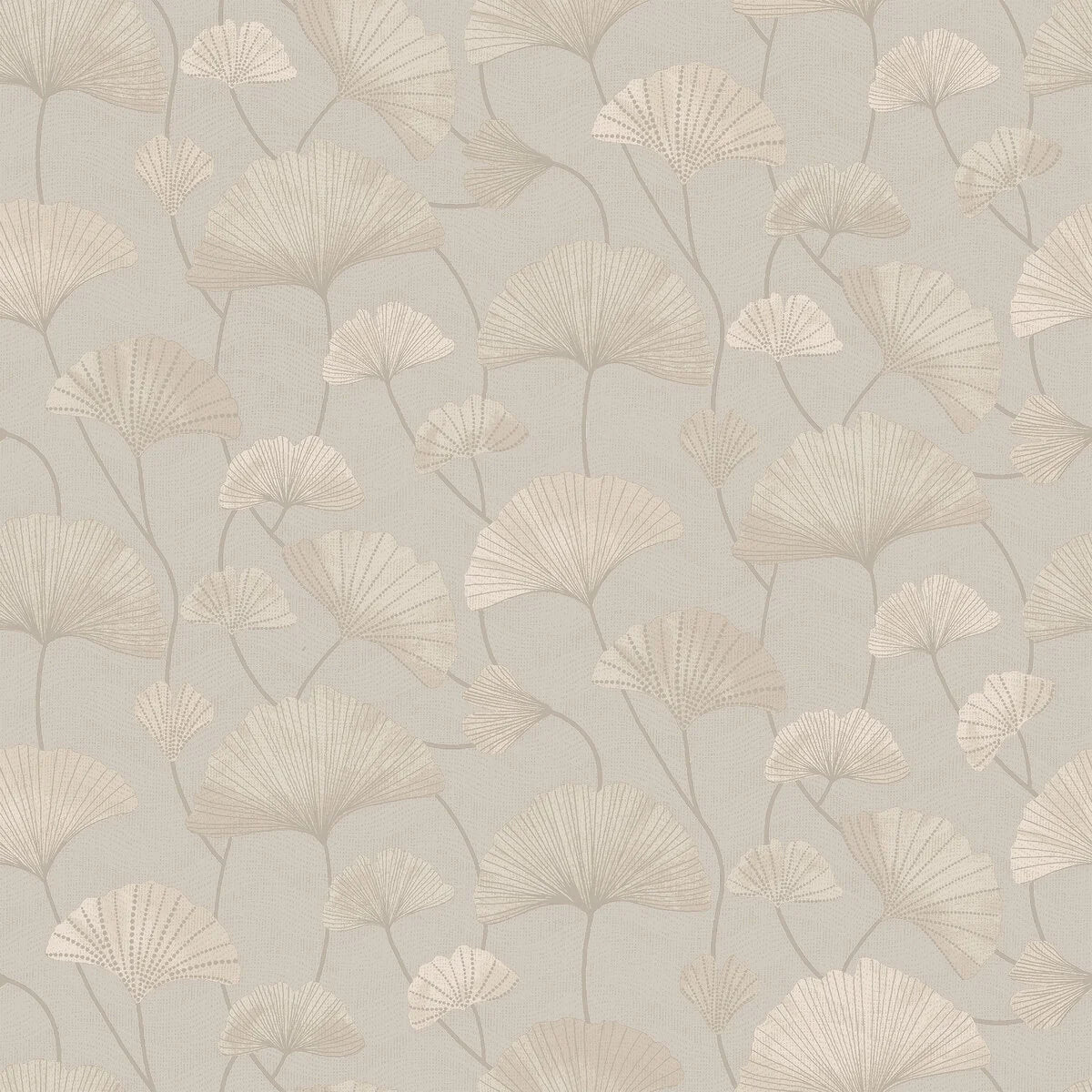 Structuurtapijt met plantaal motief SOPHIA grijs-beige